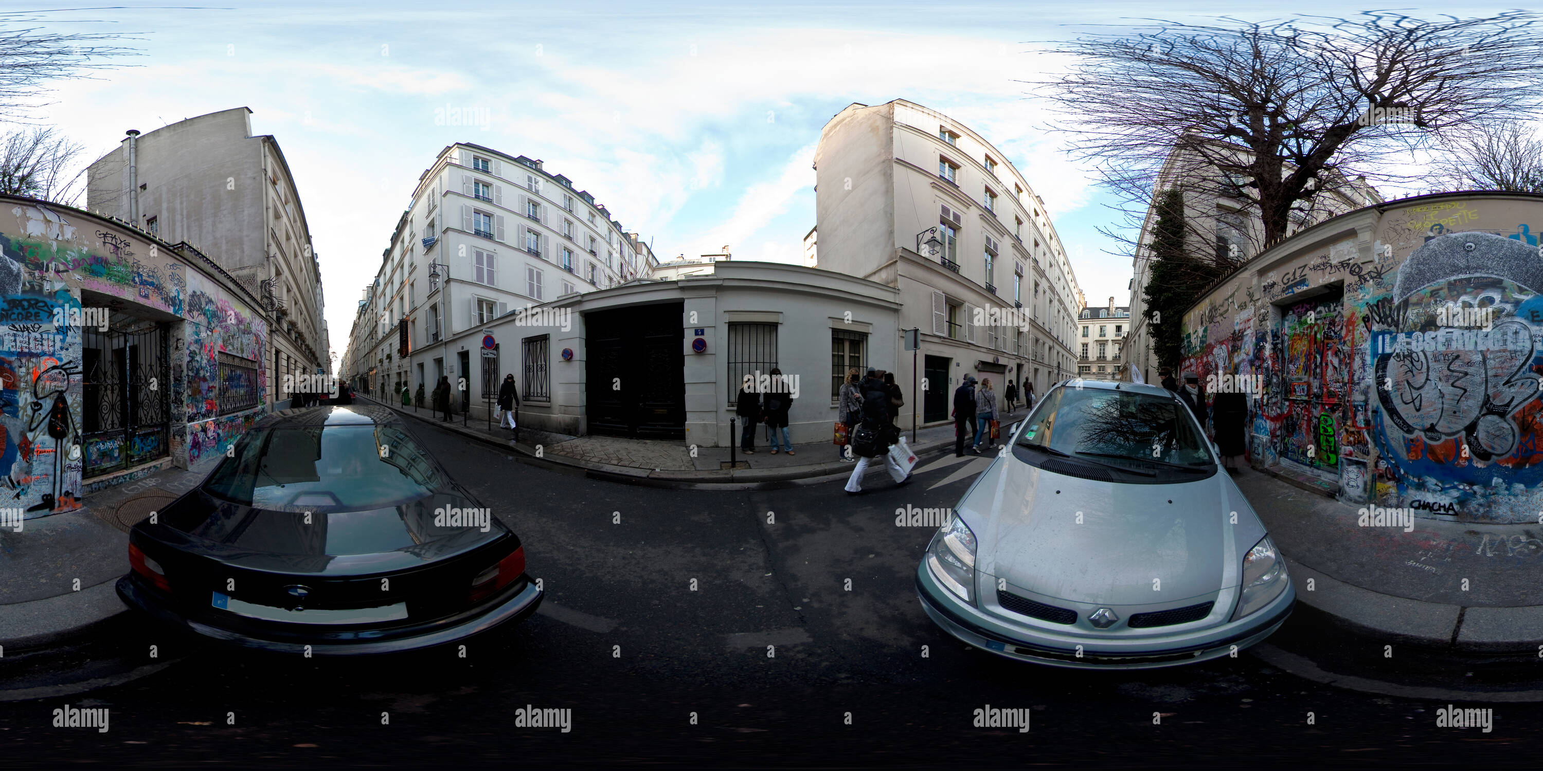 Vue panoramique à 360° de La maison de Serge Gainsbourg à Paris rue de Verneuil