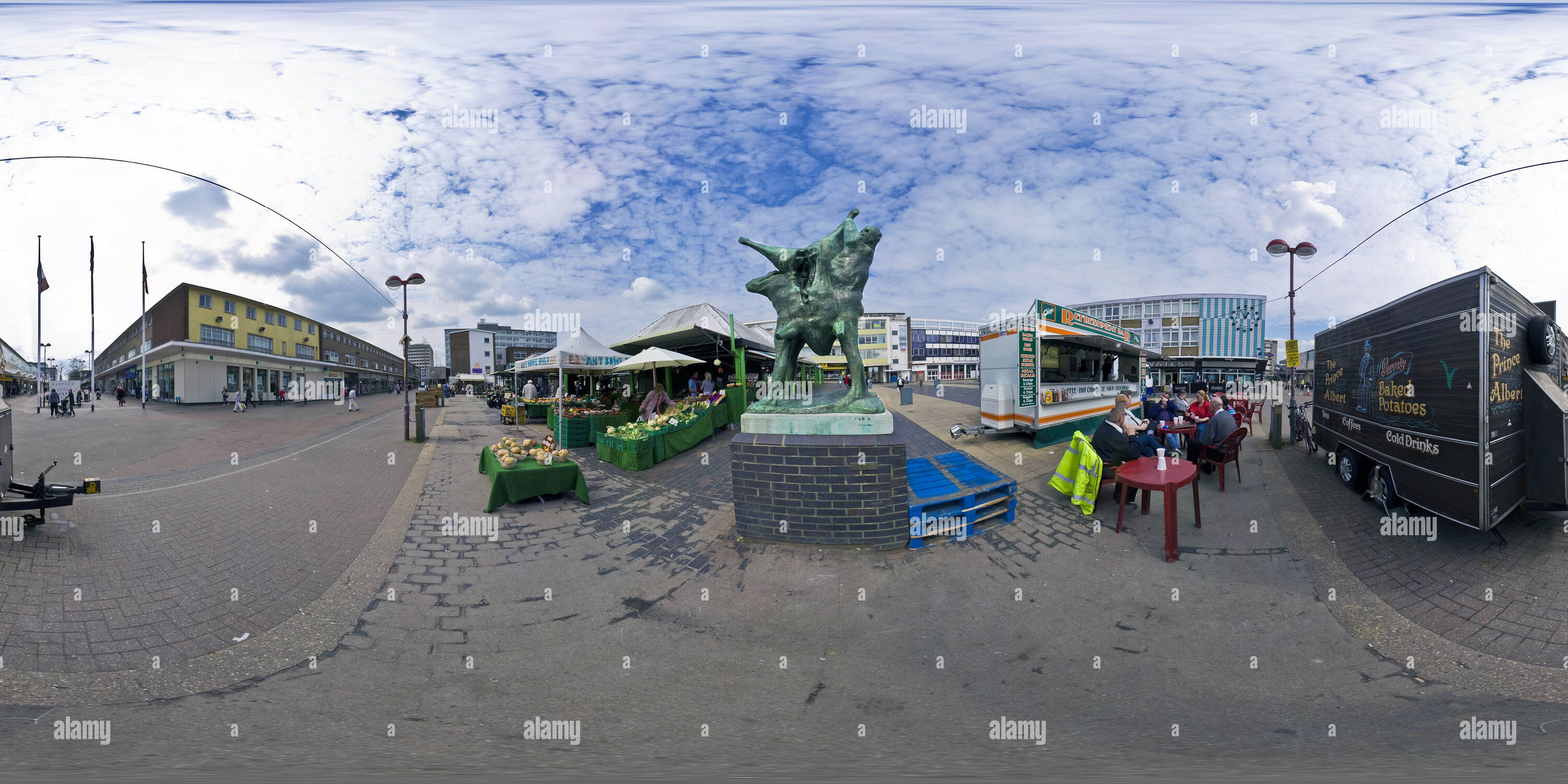 Vue panoramique à 360° de Marché Harlow Essex