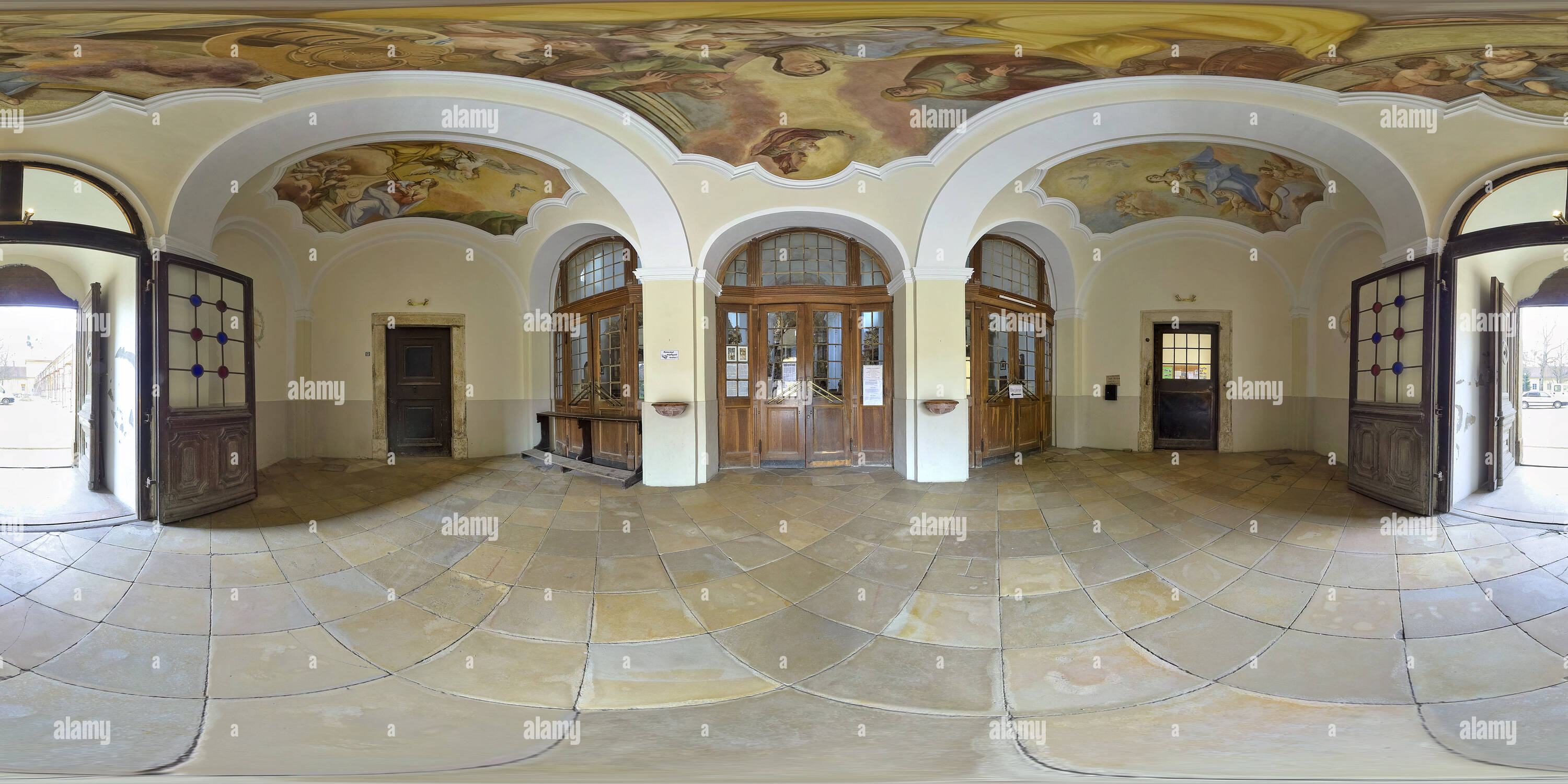 Vue panoramique à 360° de Église abbatiale baroque - foyer