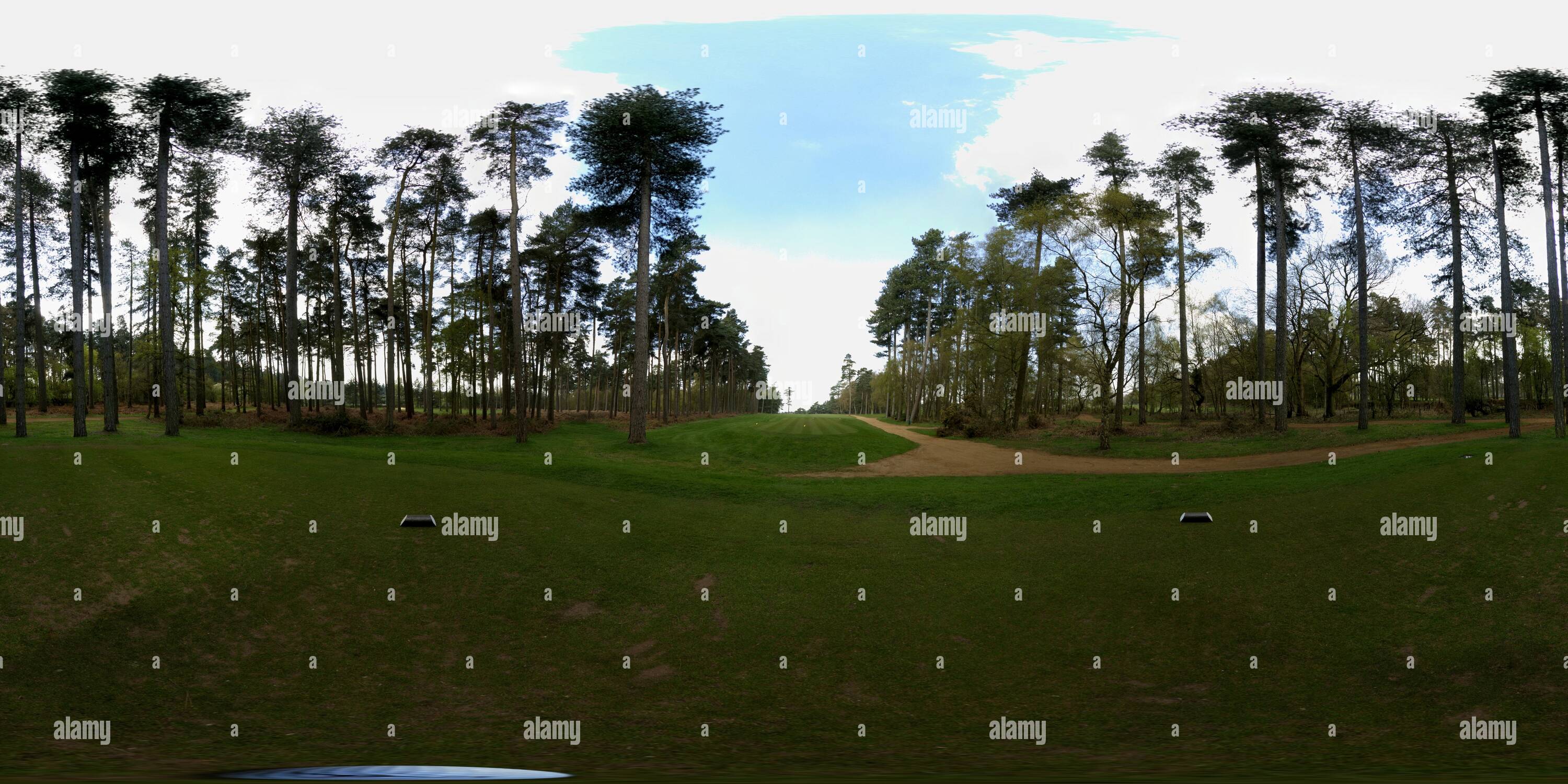 Vue panoramique à 360° de 2ème tee de golf de Woburn