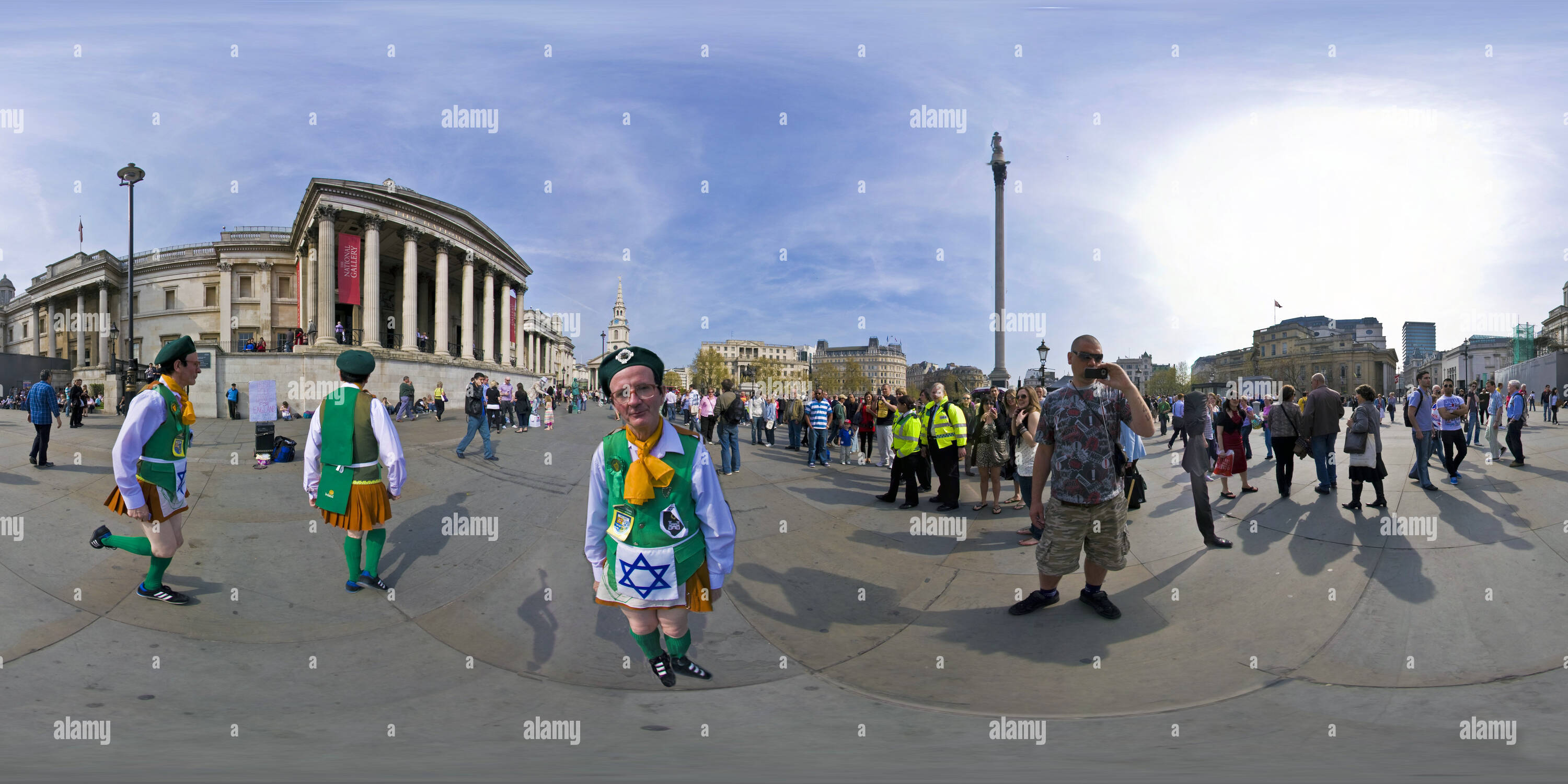 Vue panoramique à 360° de Trafalgar Square London 2