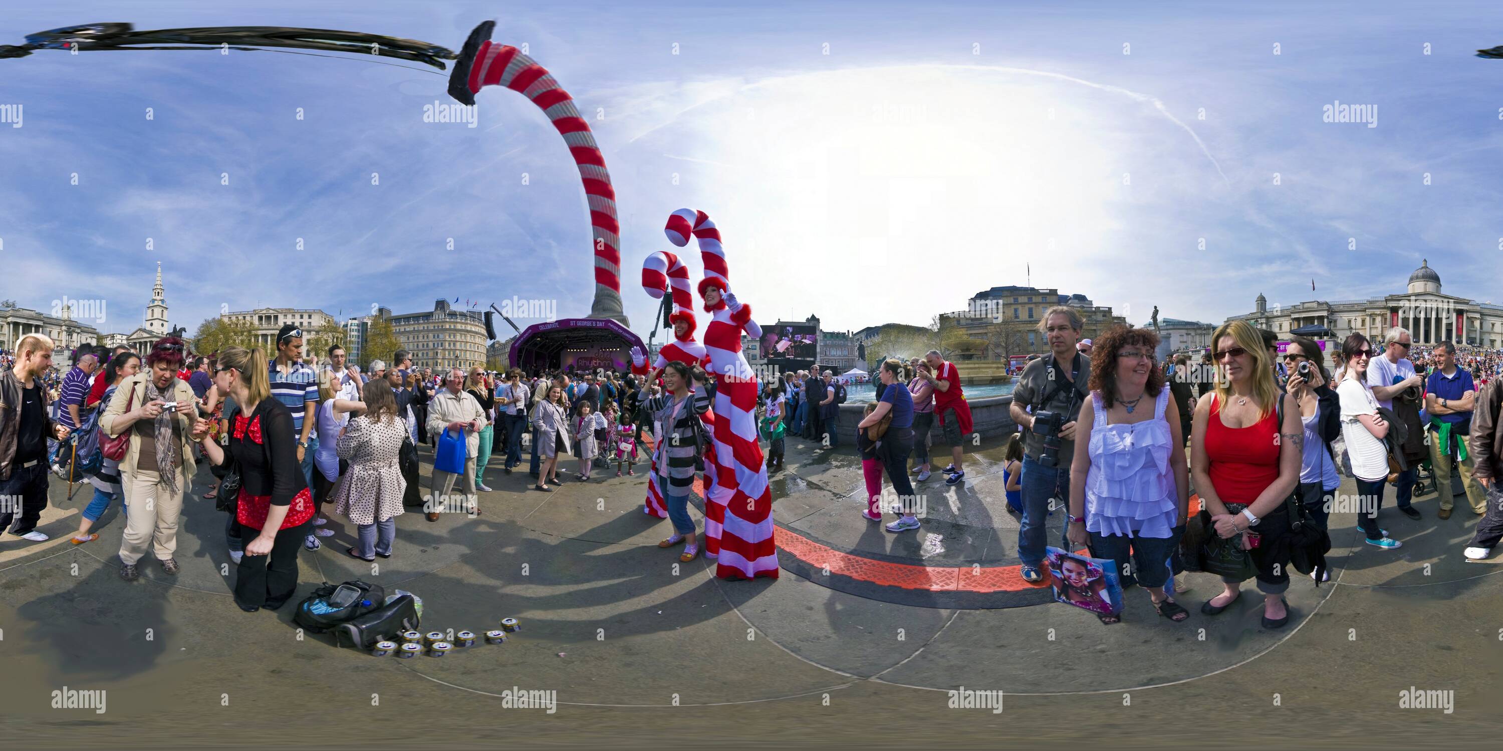 Vue panoramique à 360° de Trafalgar Square London 3