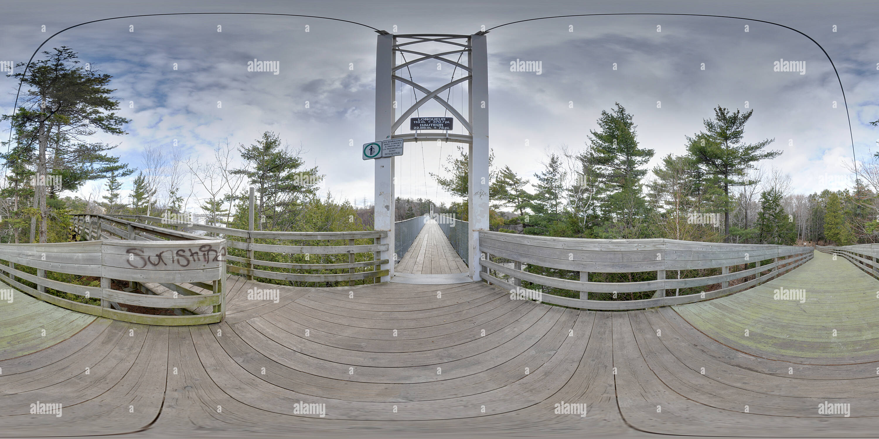 Vue panoramique à 360° de Chutes-de-la-Chaudière pont suspendu