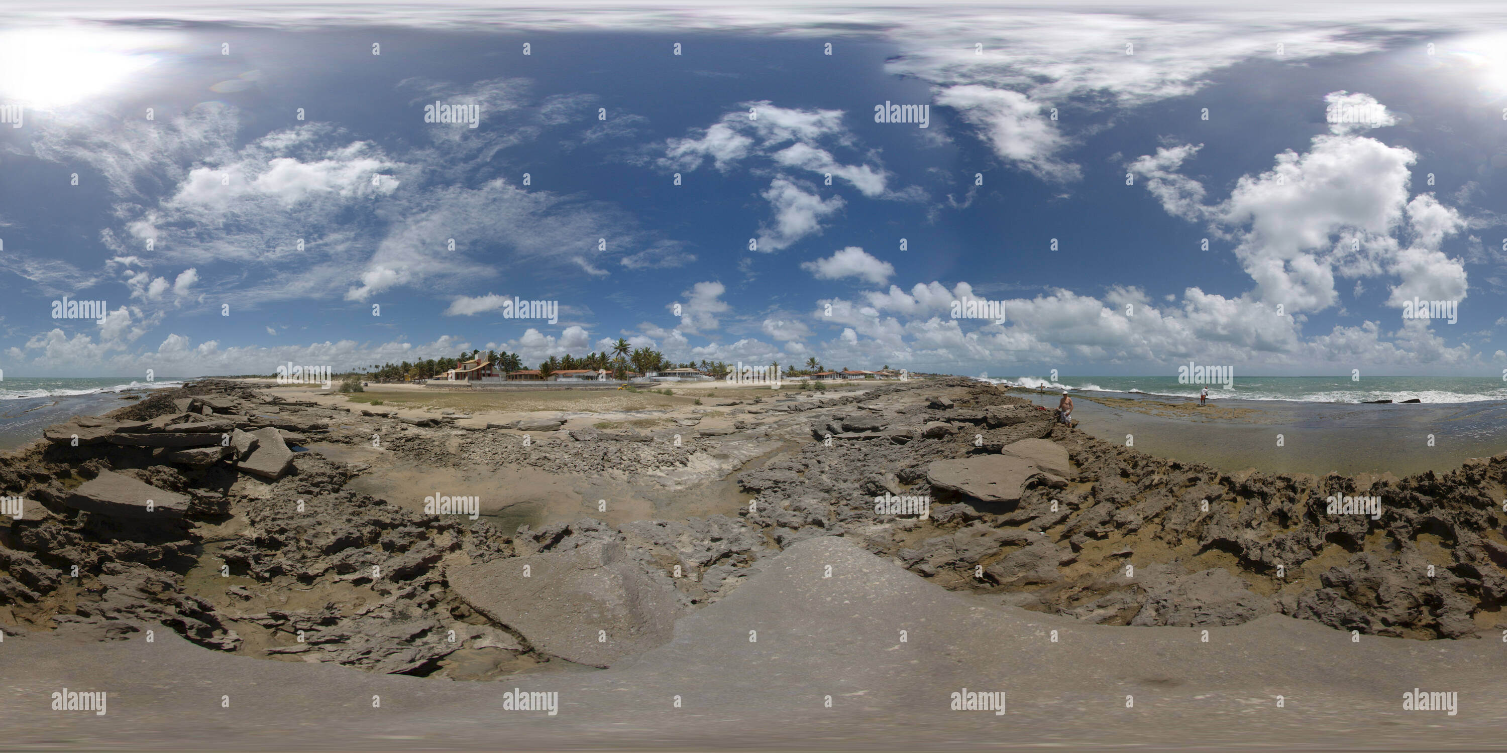 Vue panoramique à 360° de Pêcheur brésilien