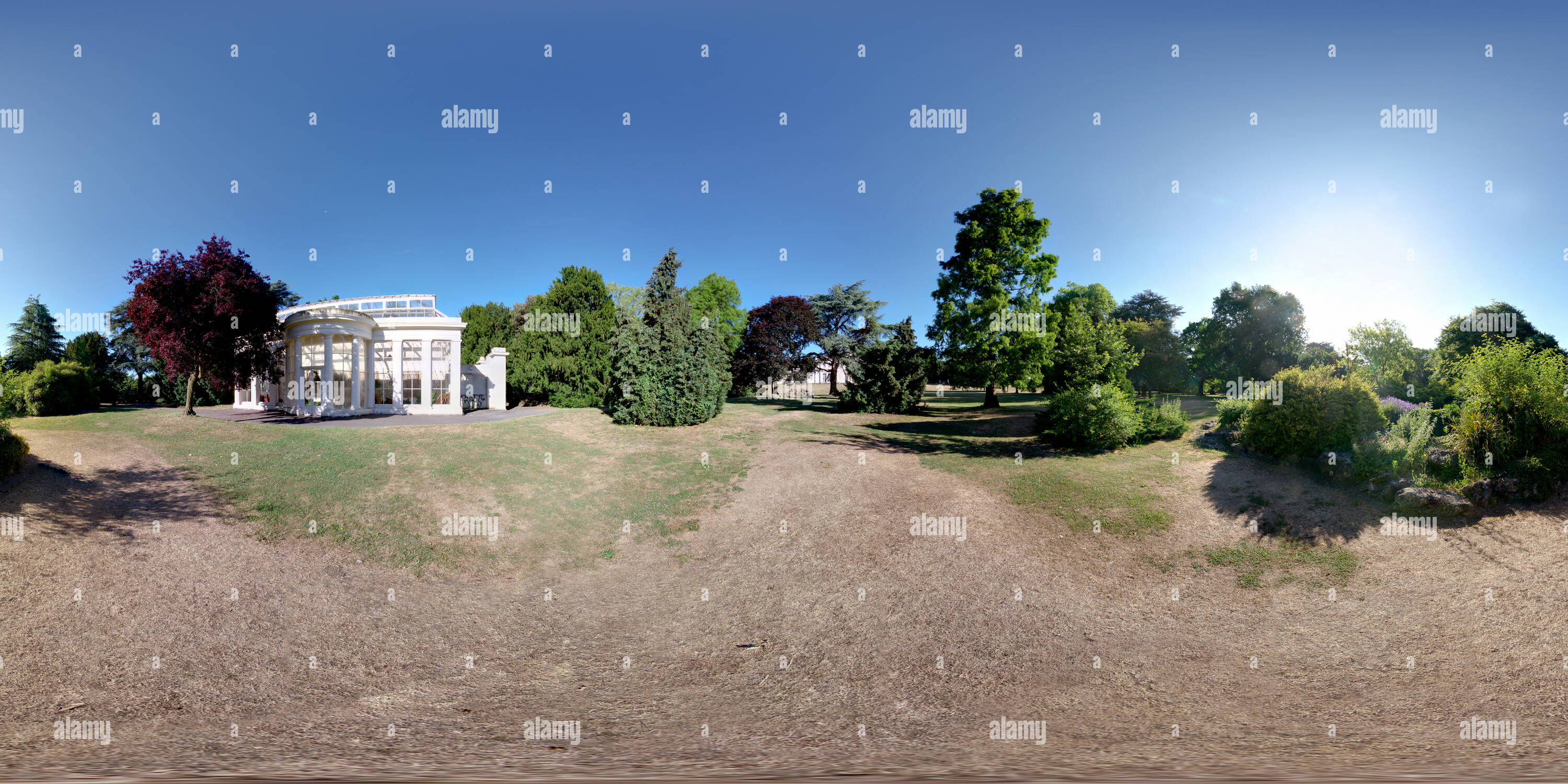 Vue panoramique à 360° de Gunnersbury Park, l'Orangerie