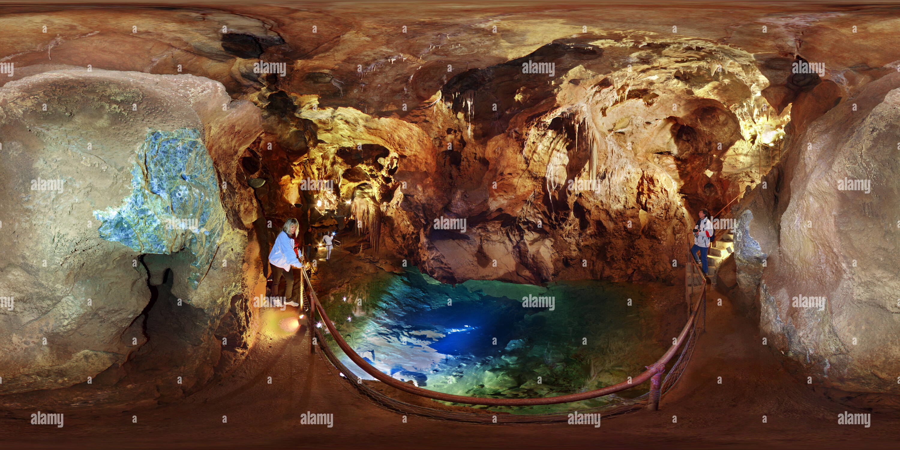 Vue panoramique à 360° de Cave Jenolan Australie extérieure de Cerberus
