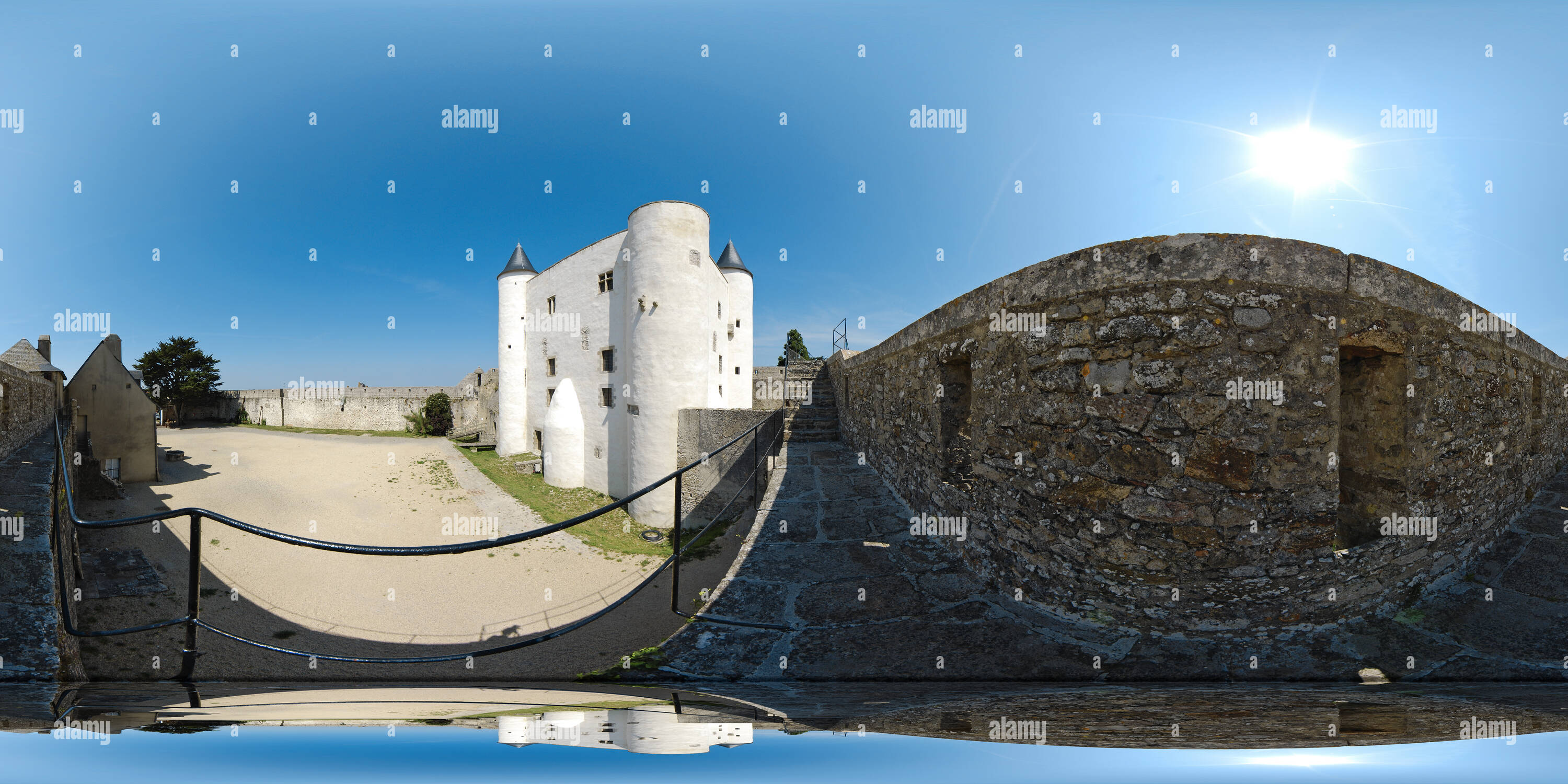 Vue panoramique à 360° de Le chemin de ronde du château de Noirmoutier-en-l'Île - France