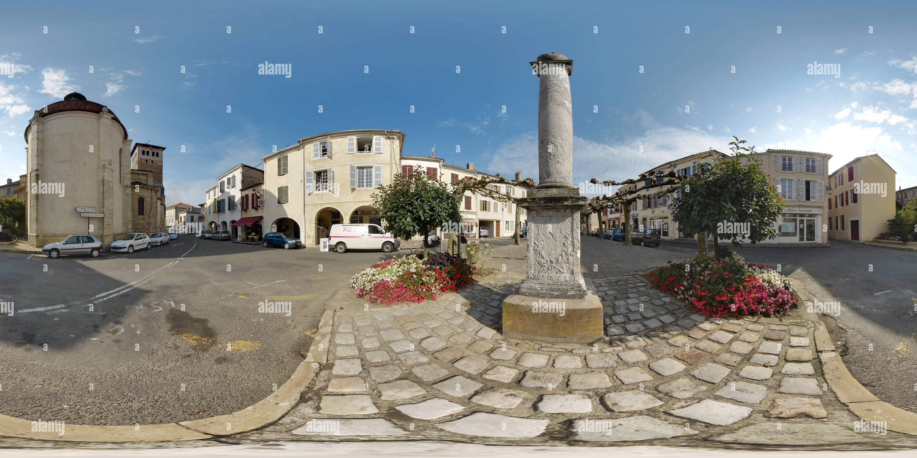 Vue panoramique à 360° de Chevet de l'abbatiale de Saint-Sever - France