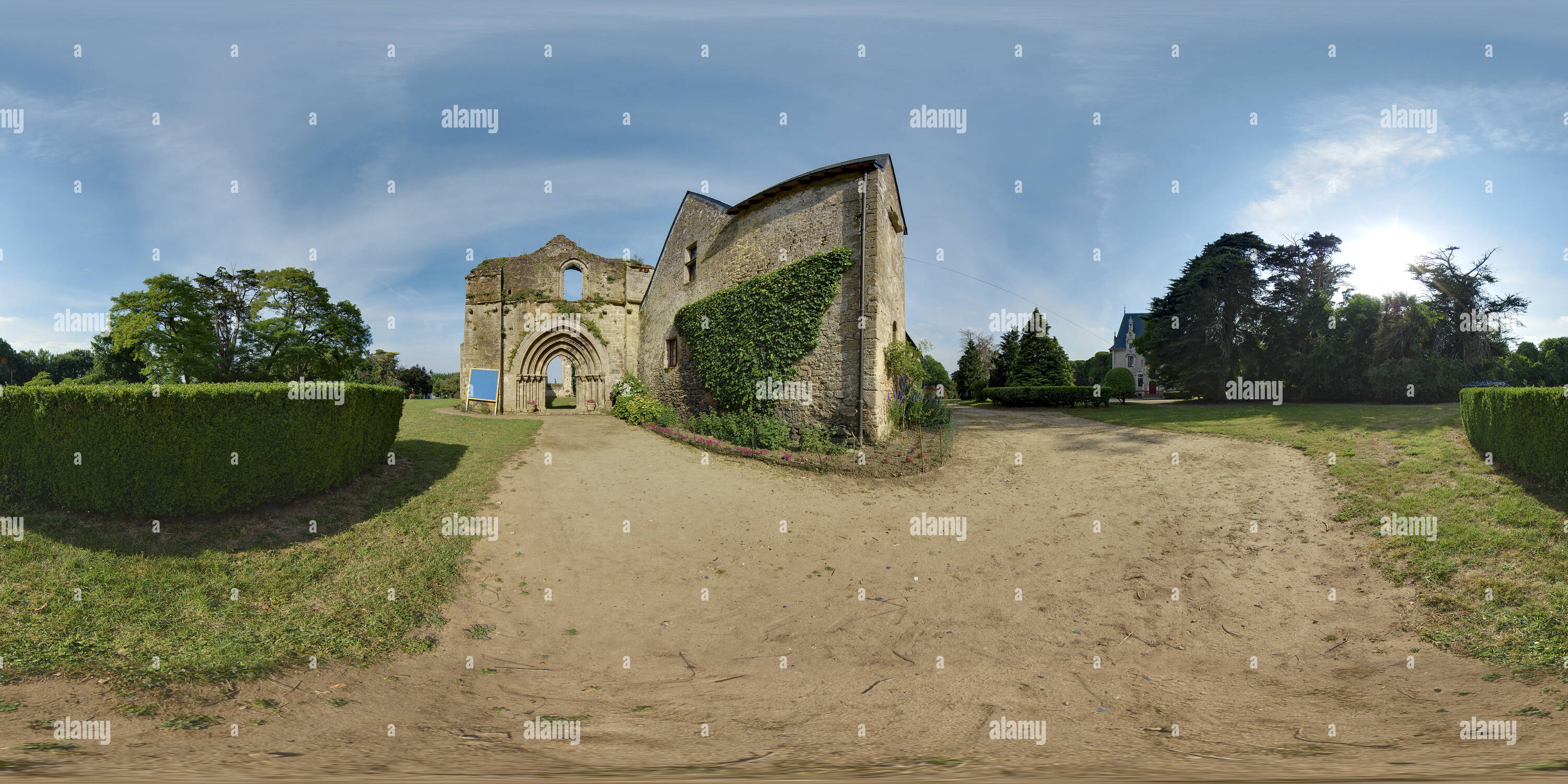 Vue panoramique à 360° de Abbaye de l'Île Chauvet à Bois-de-Céné - France