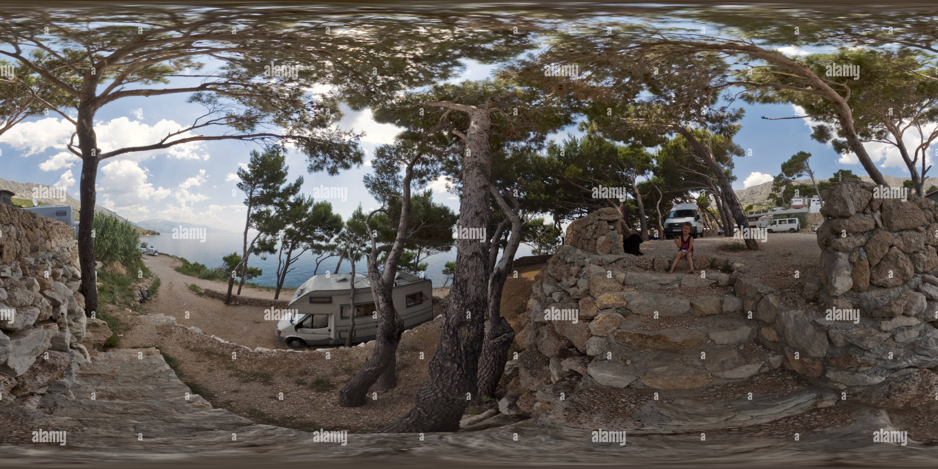 Vue panoramique à 360° de Camping Sirena/ Lokva Rogoznica/ Croatie