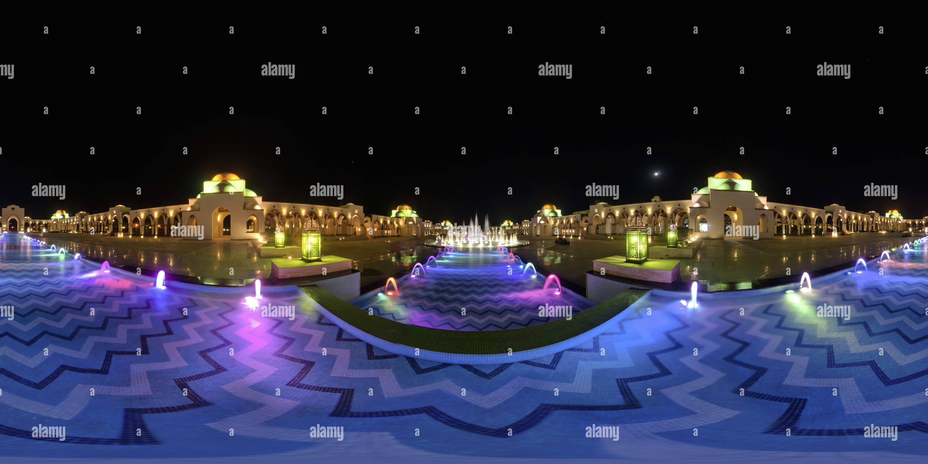 Vue panoramique à 360° de Fontaine à la Piazza Sahl Hasheesh