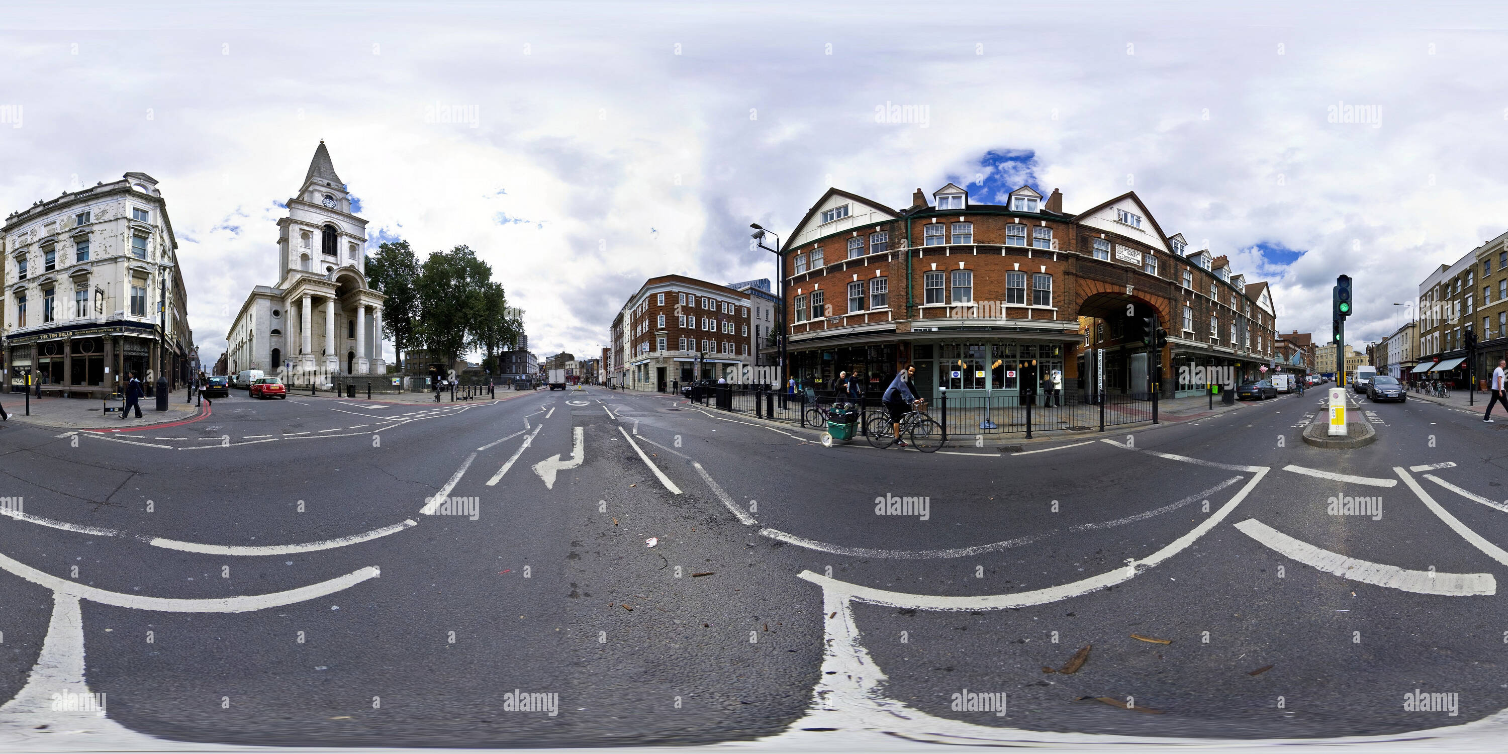 Vue panoramique à 360° de East End de Londres Spitalfields Market