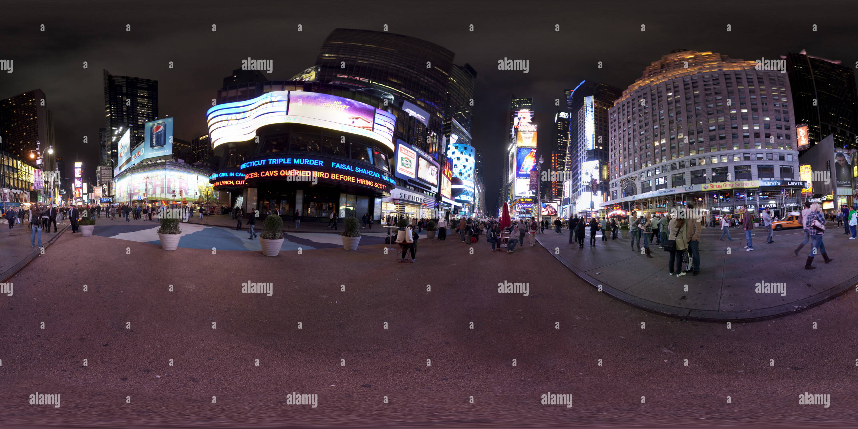 Vue panoramique à 360° de Times Square New York