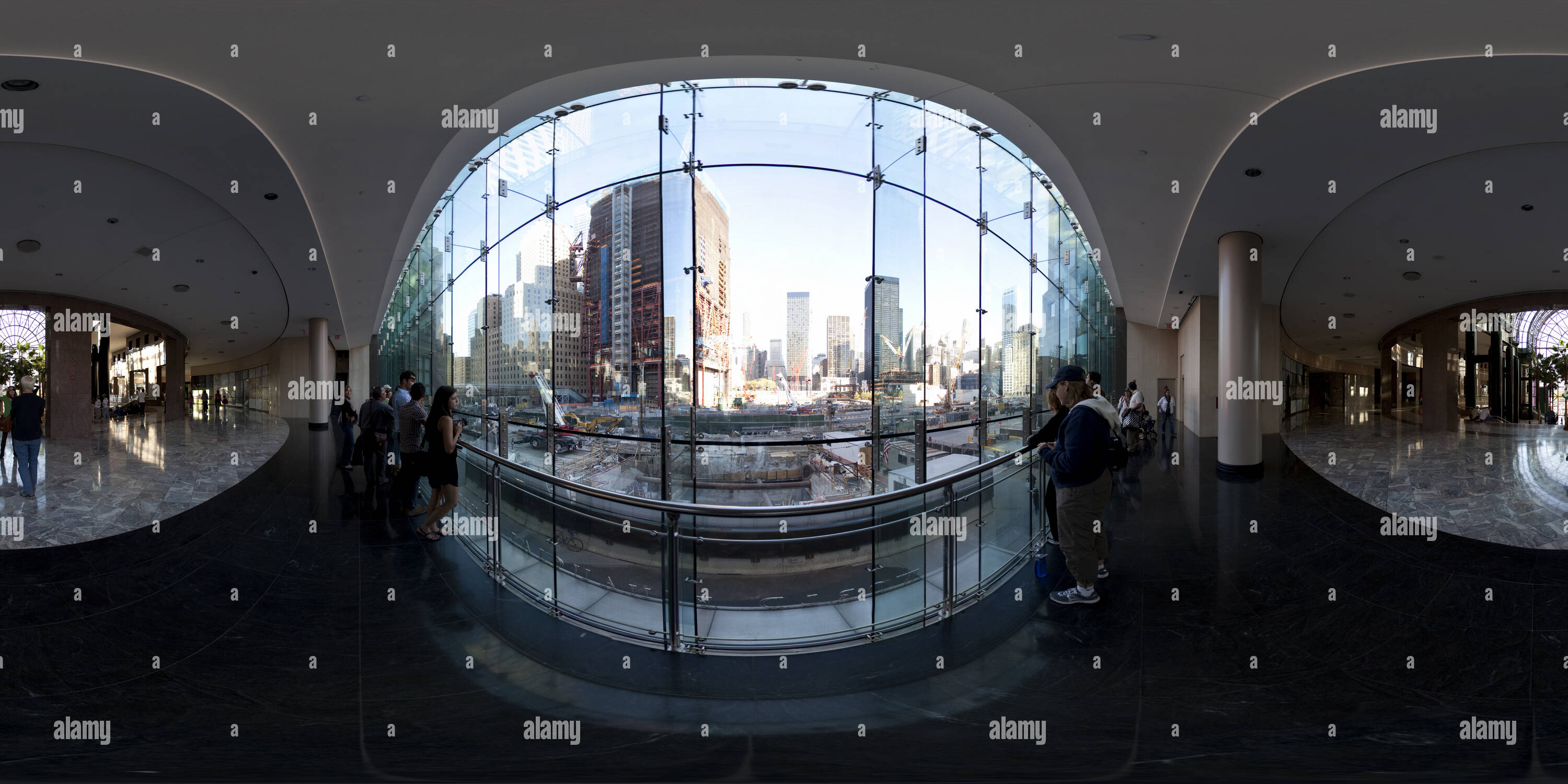 Vue panoramique à 360° de World Financial Center surplombant ground zero