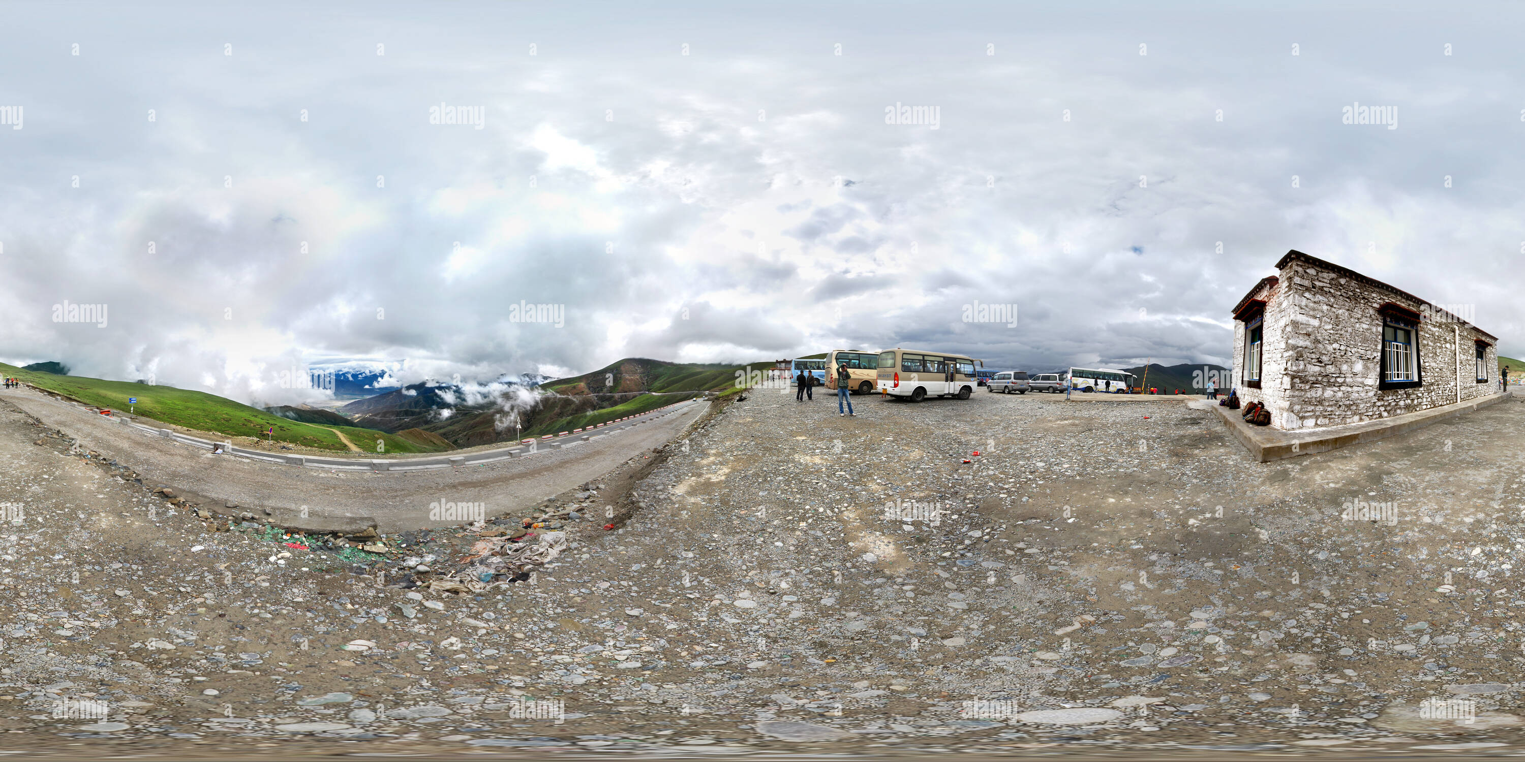 Vue panoramique à 360° de Col du Mont Kamba-La Tibet Chine