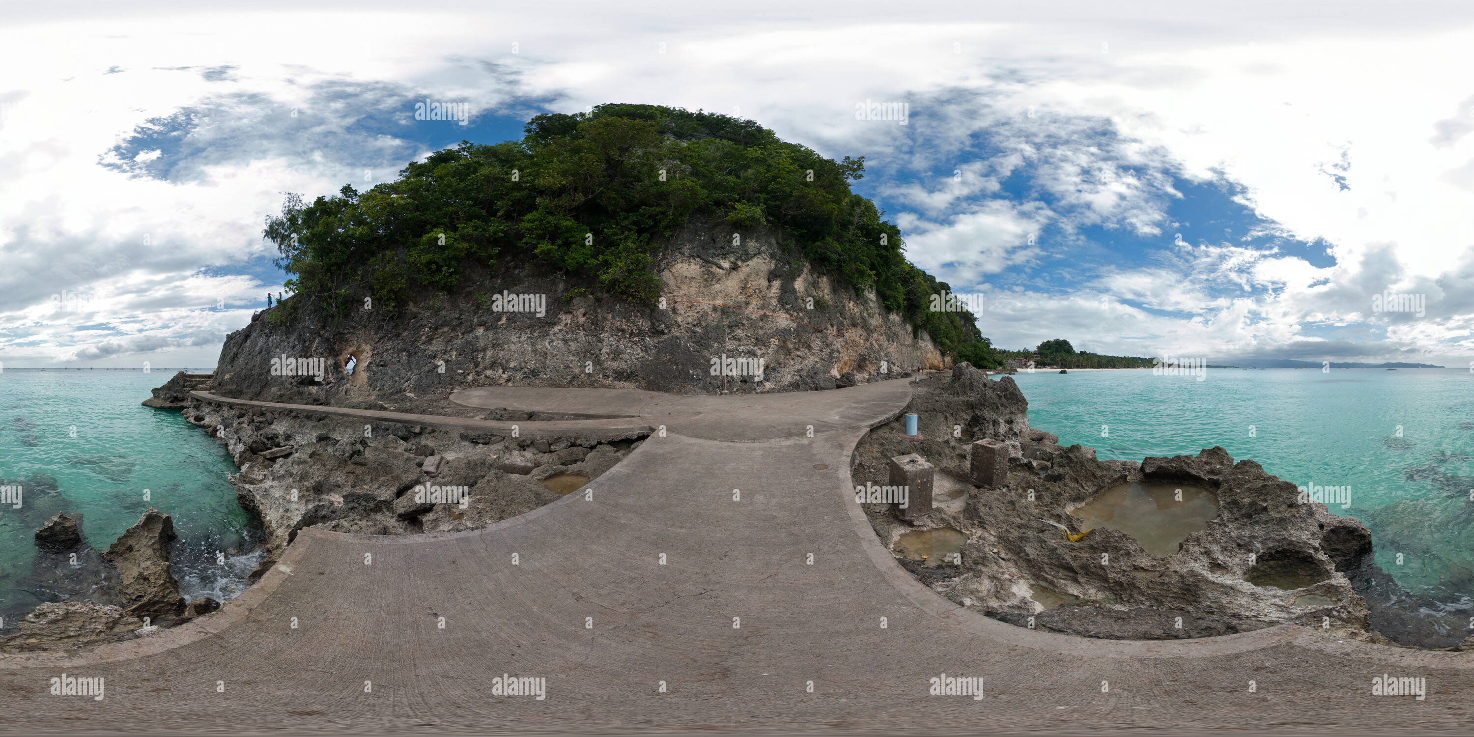 Vue panoramique à 360° de Front de mer, l'île de Boracay, Philippines