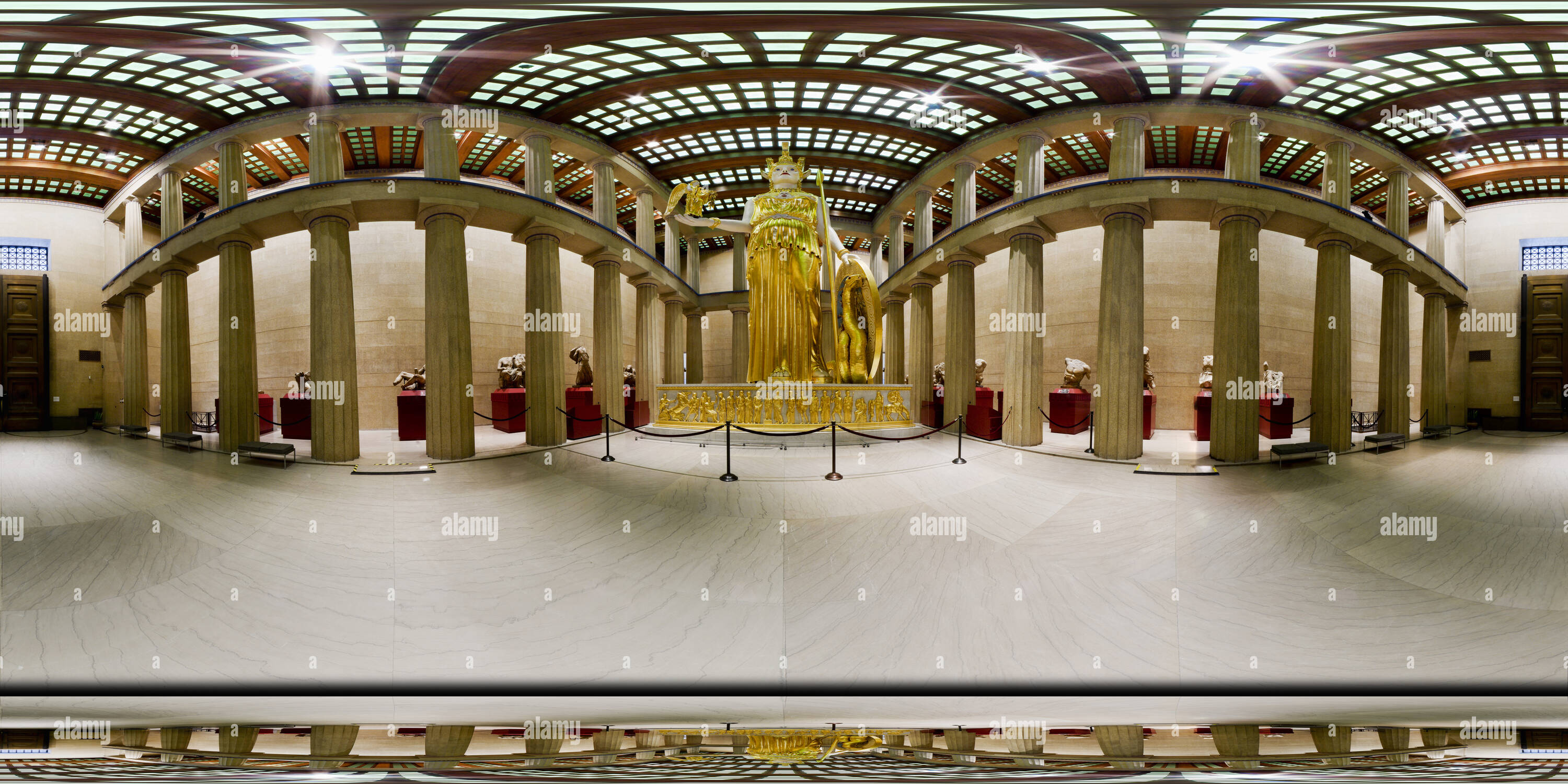 Vue panoramique à 360° de Athena Parthenos Statue - Le Parthénon, Nashville