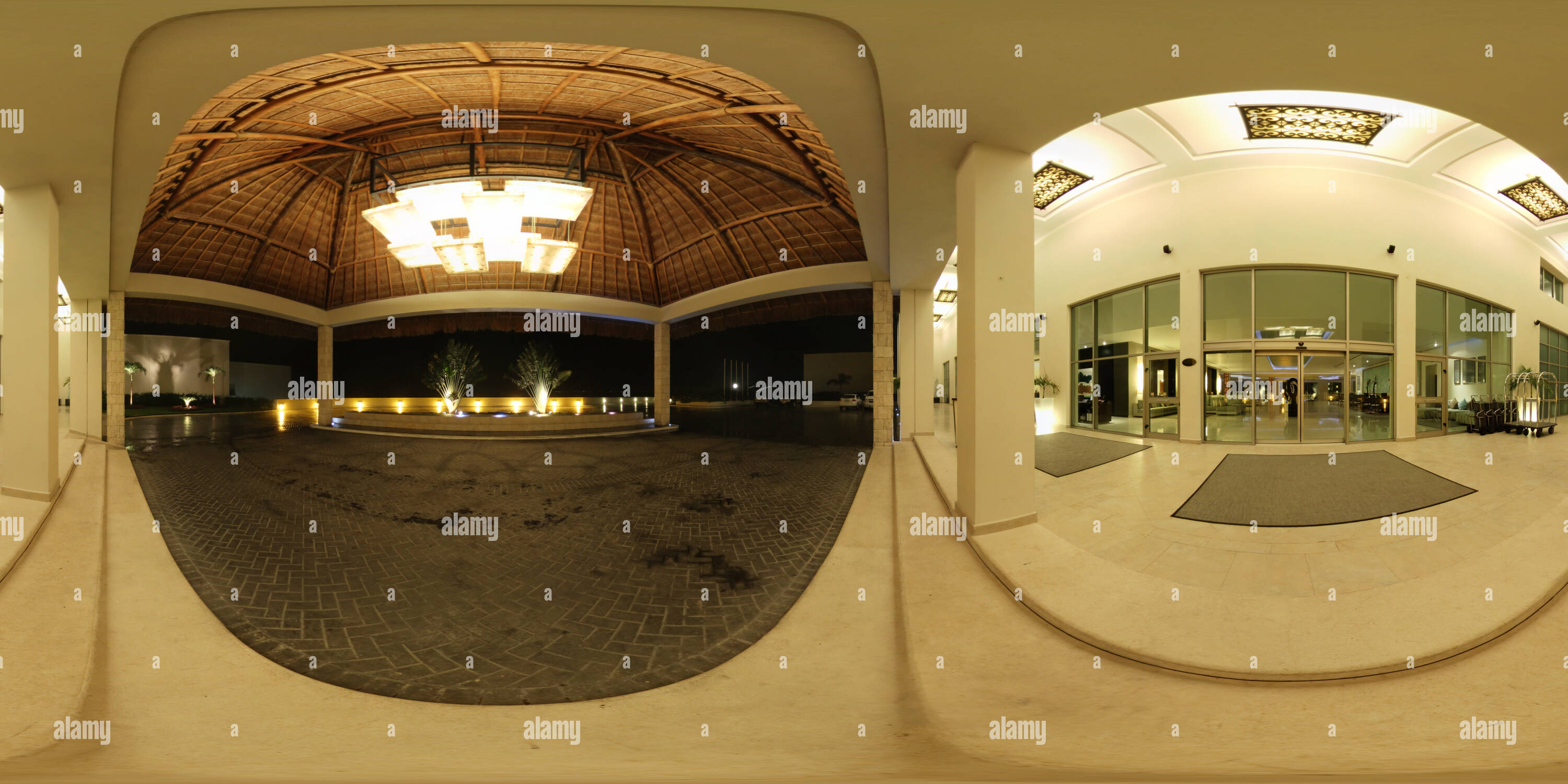 Vue panoramique à 360° de Secrets Silversands entrée valet