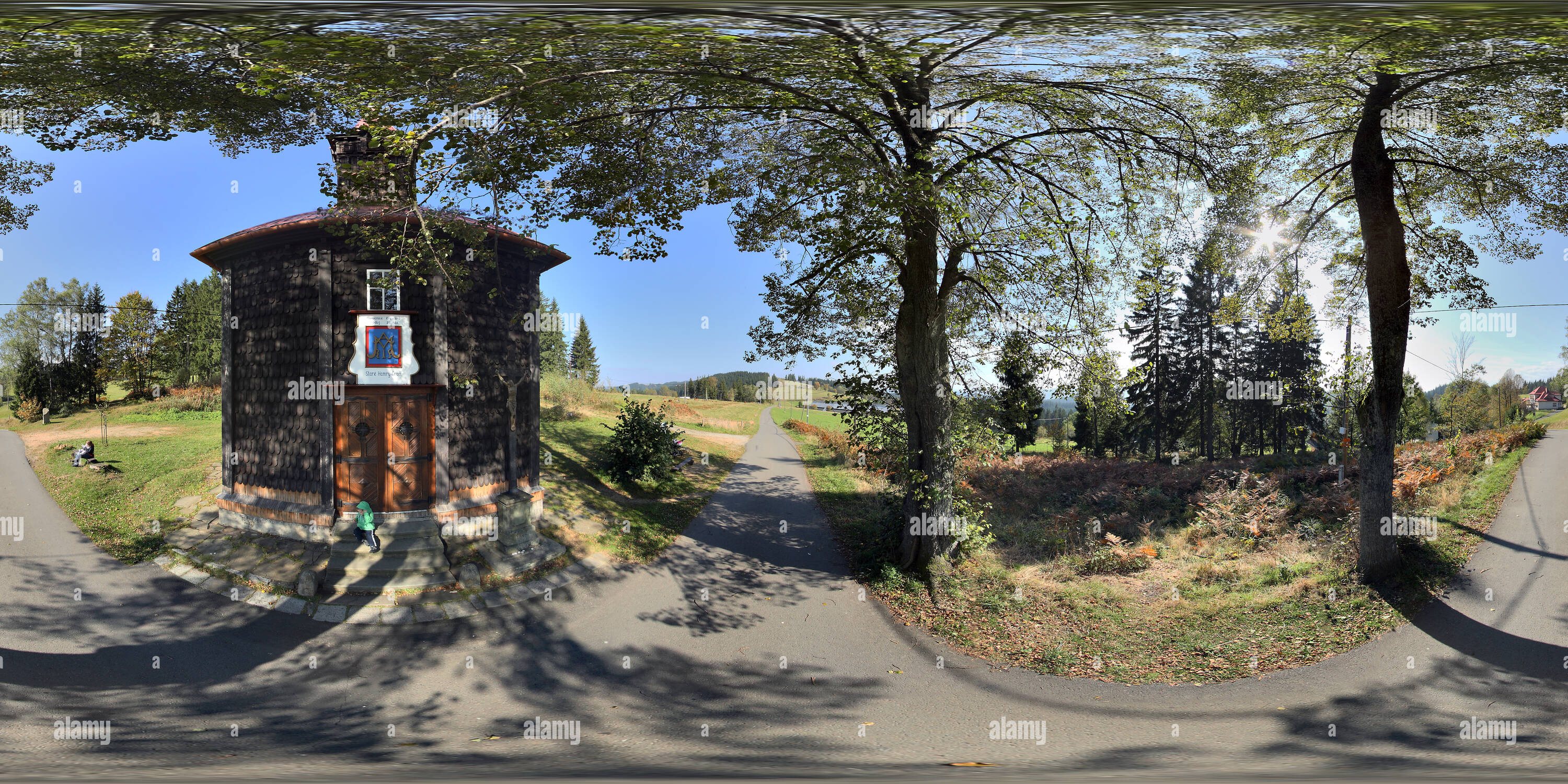 Vue panoramique à 360° de Dřevěný kostelík Panny Marie na Gruni