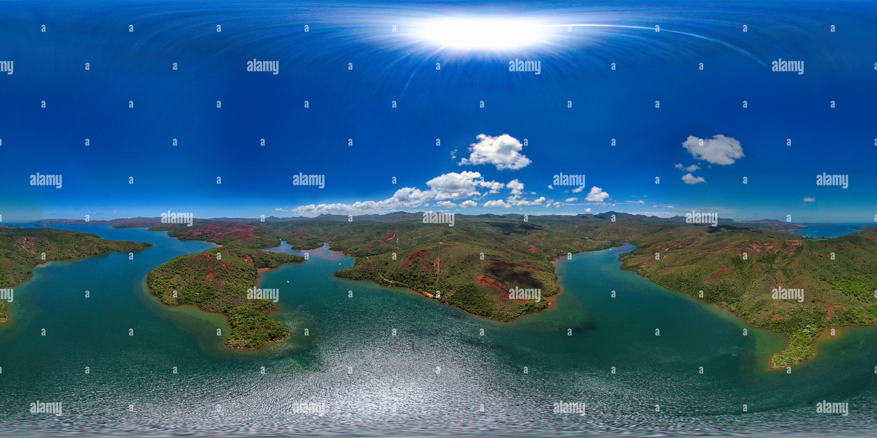 Vue panoramique à 360° de Excursion au Lagon de Nouvelle Calédonie hélicoptère