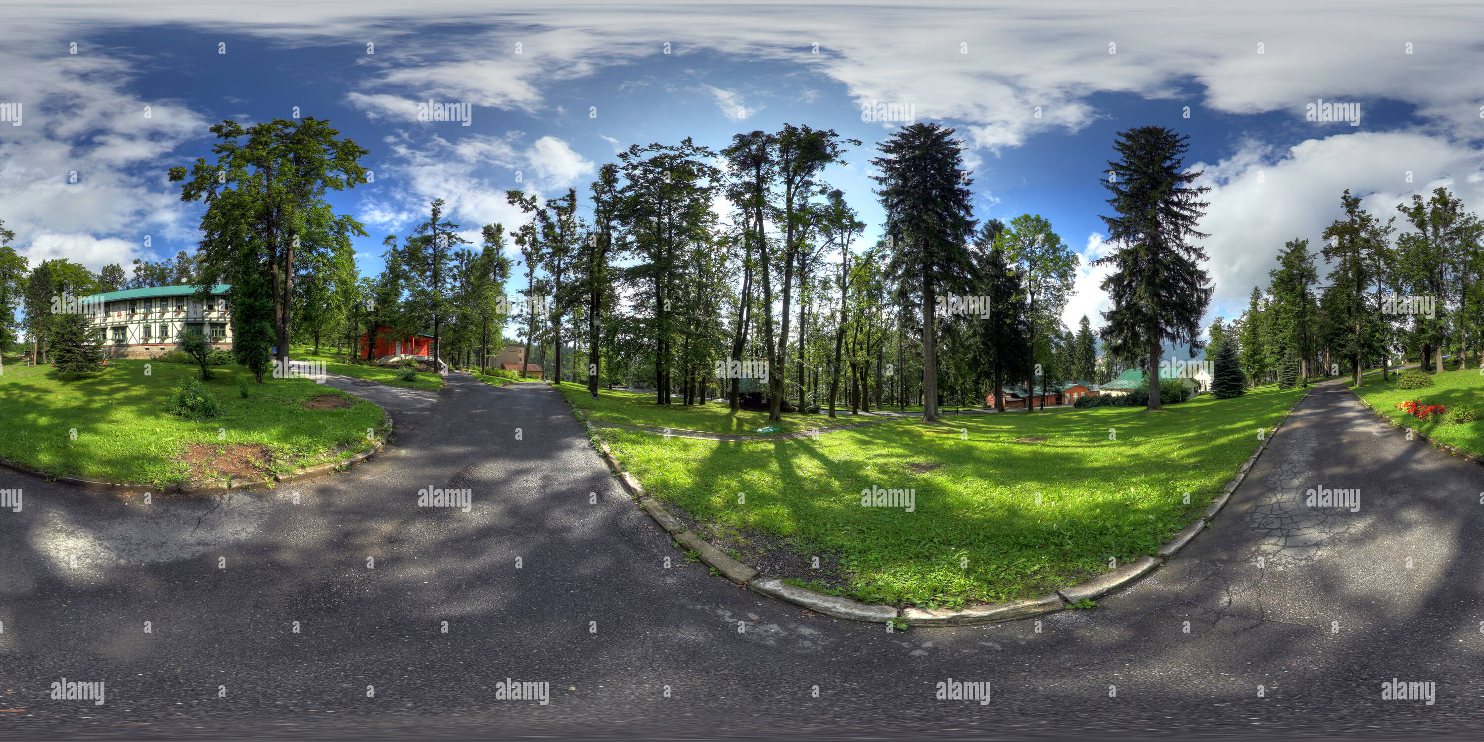 Vue panoramique à 360° de Čeladná - lázeňský park