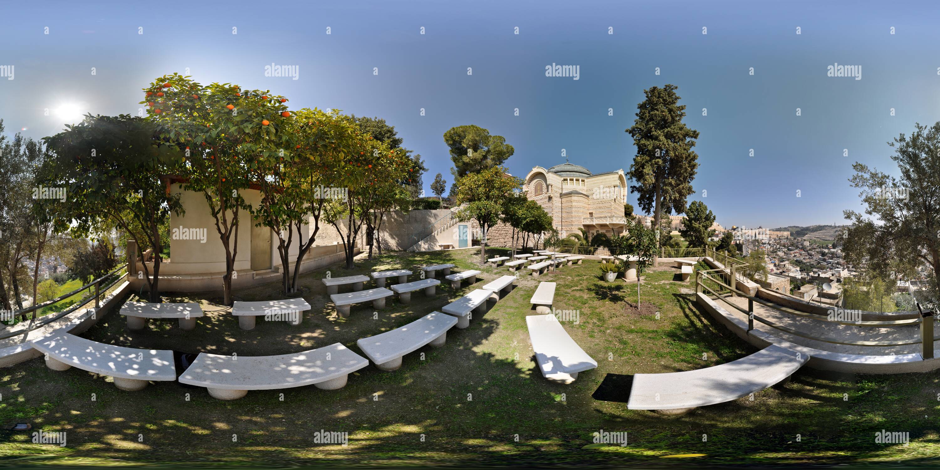 Vue panoramique à 360° de Aussenansicht St Peter in Gallicantu - Kirche zum Hahnenschrei