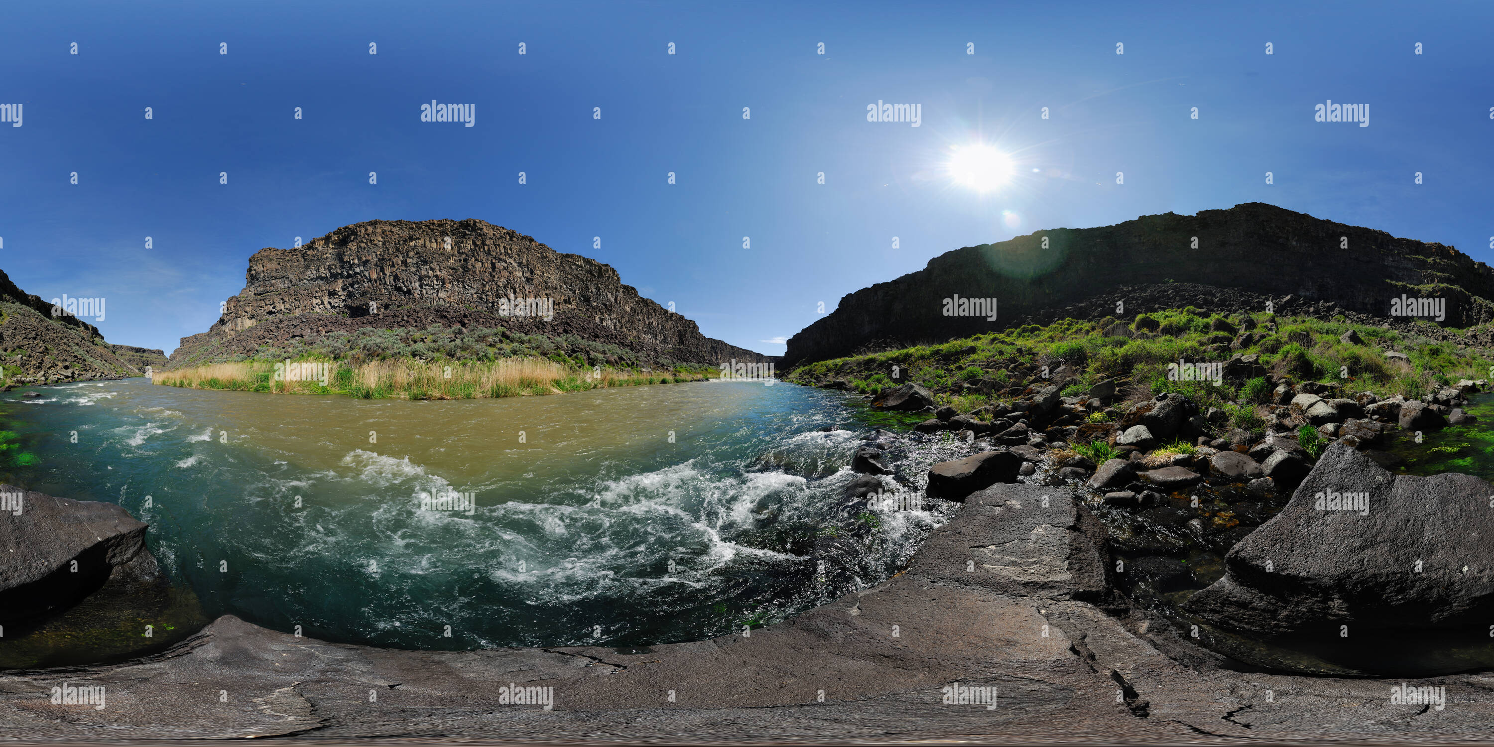 Vue panoramique à 360° de Malad River Gorge, Tuttle, Idaho, États-Unis