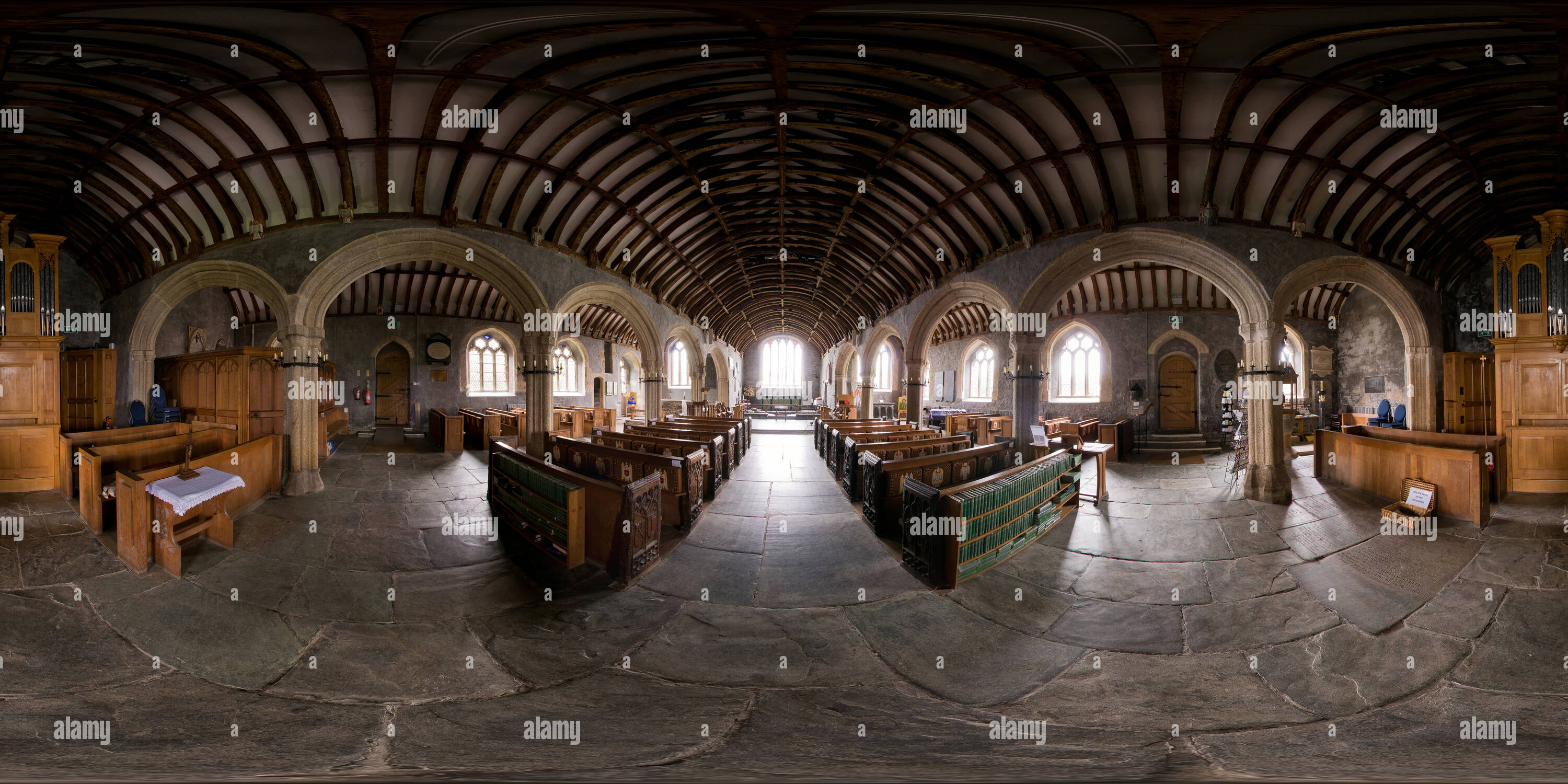 Vue panoramique à 360° de Église St Endellion, Cornwall