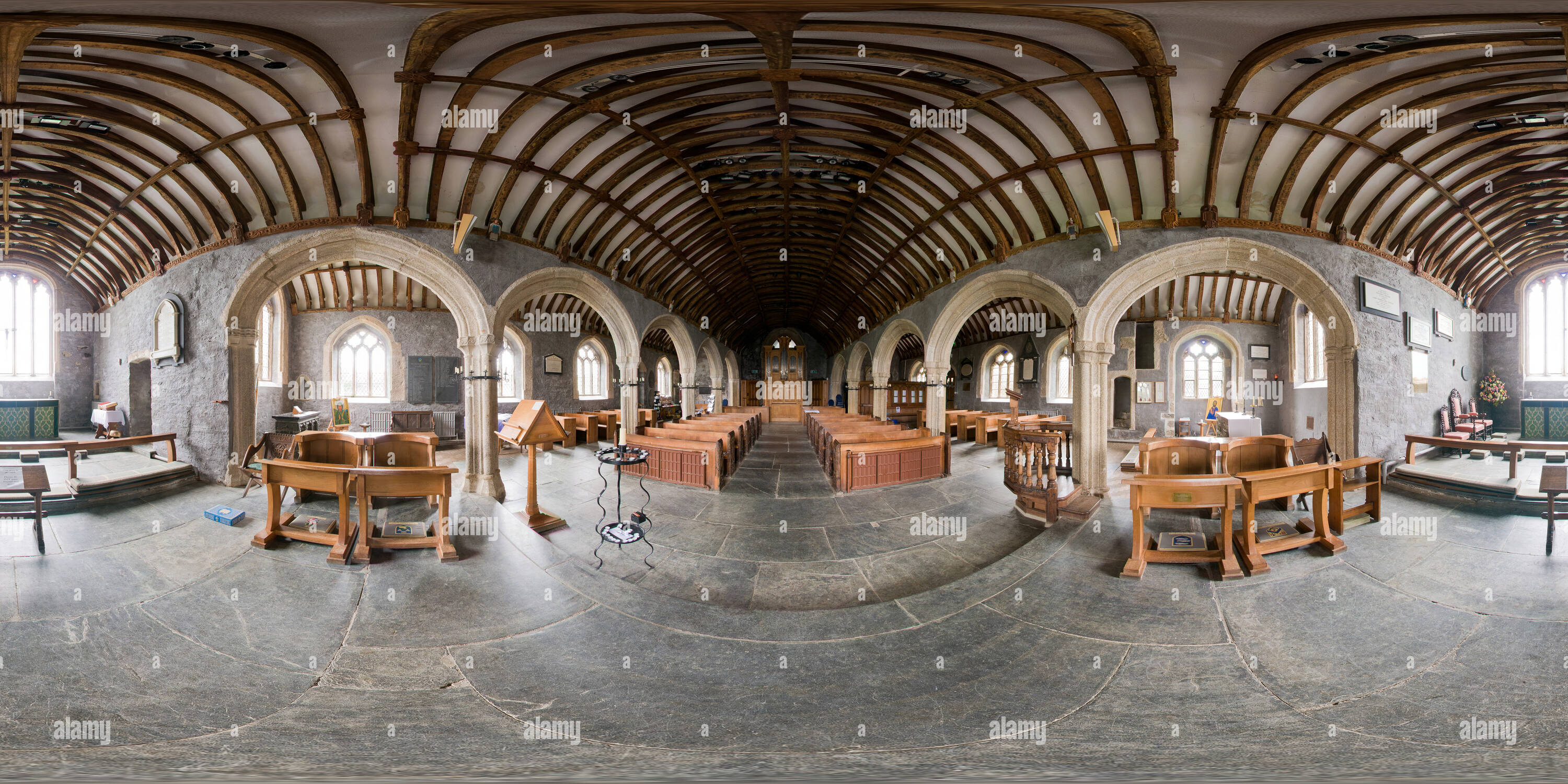 Vue panoramique à 360° de Église St Endellion, Cornwall