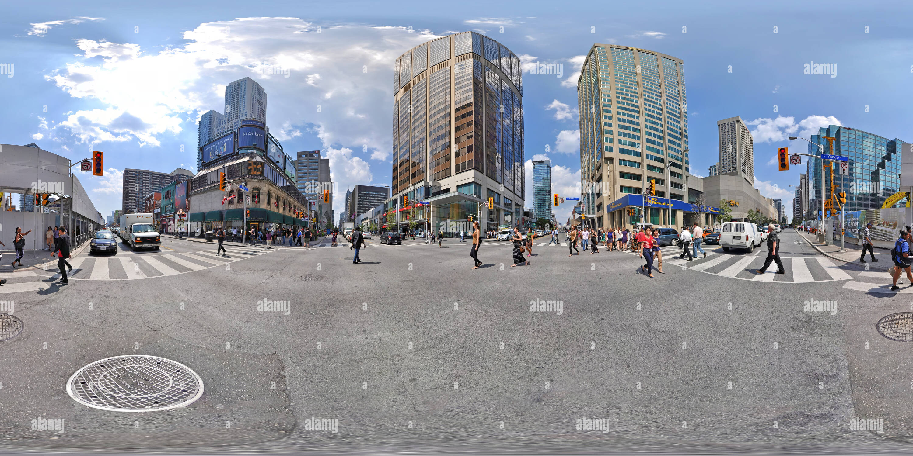 Vue panoramique à 360° de Toronto Bloor et Yonge