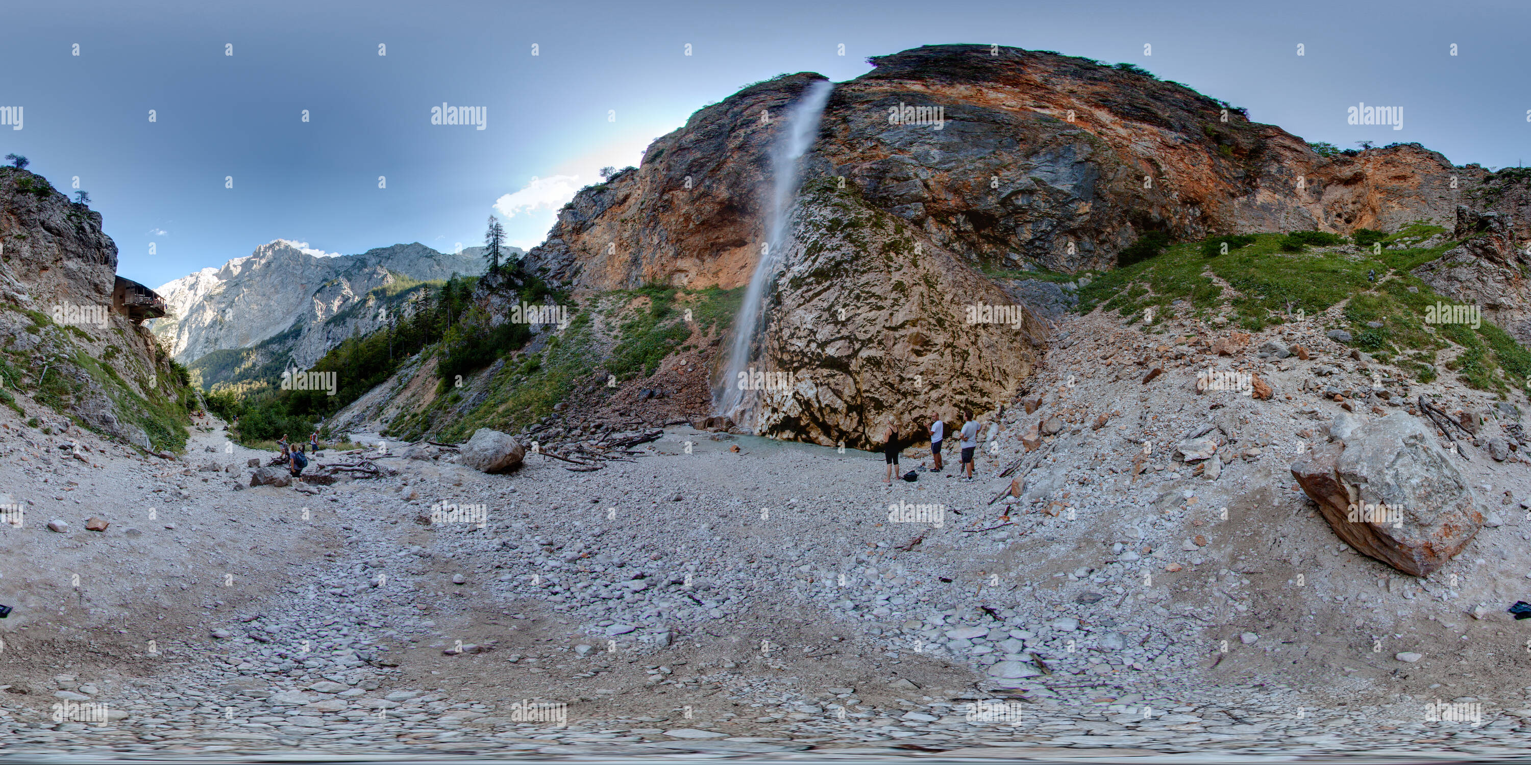 Vue panoramique à 360° de Rinka waterfall