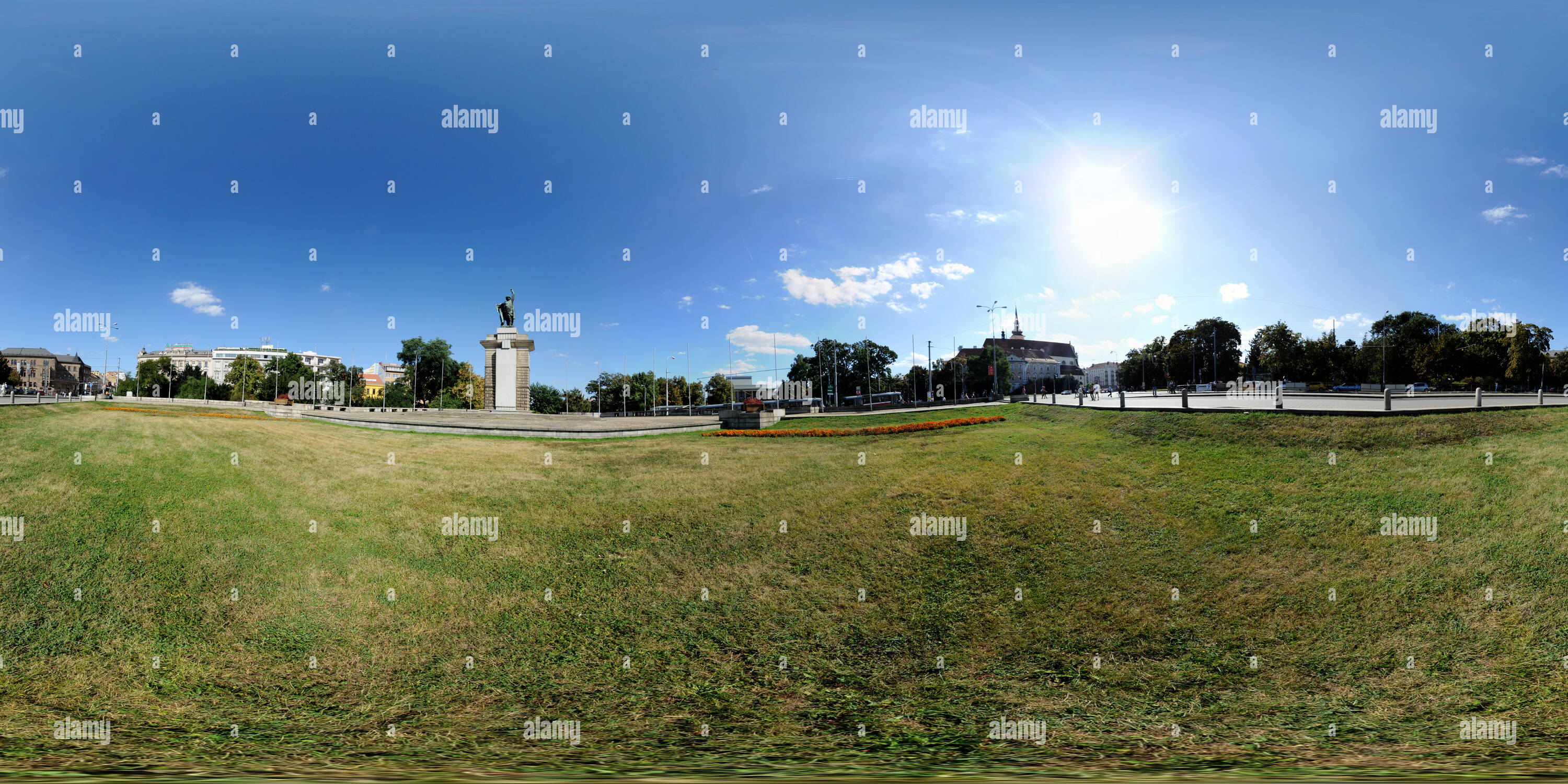 Vue panoramique à 360° de Place morave, Statue d'un solgier