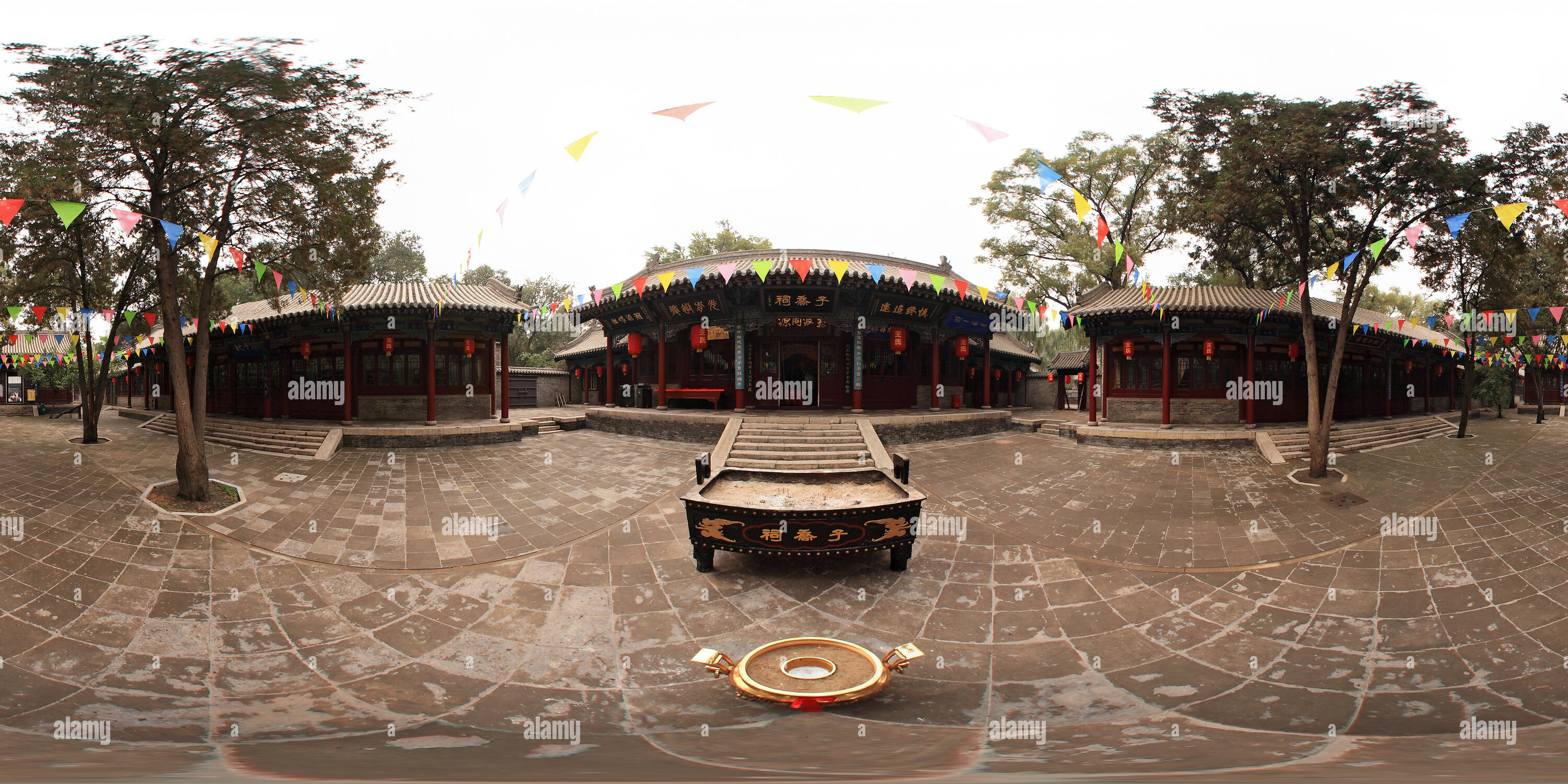 Vue panoramique à 360° de Shanxi Jinci - fils Joe Temple