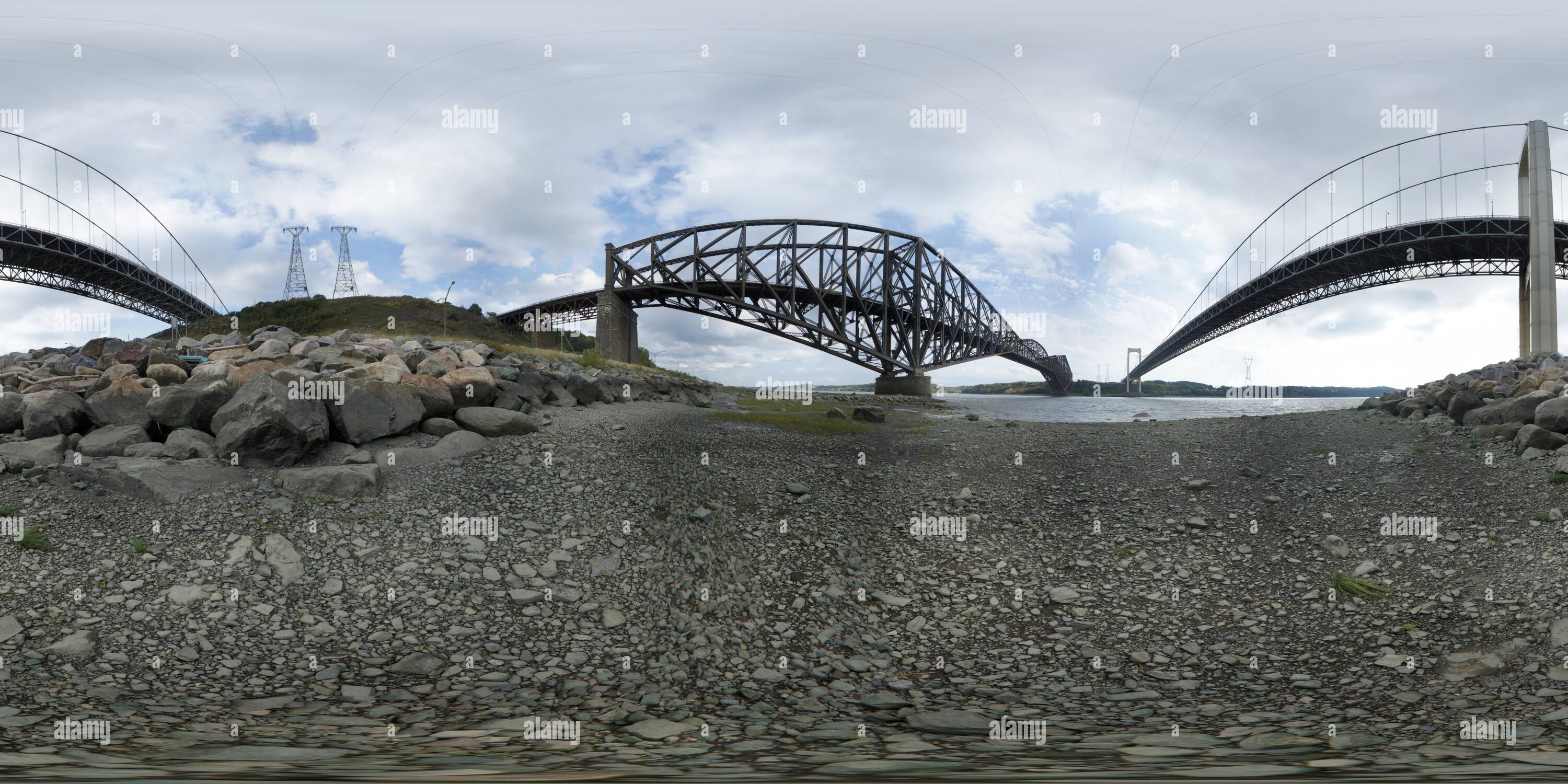 Vue panoramique à 360° de Entre les ponts de Québec et Pierre-Laporte