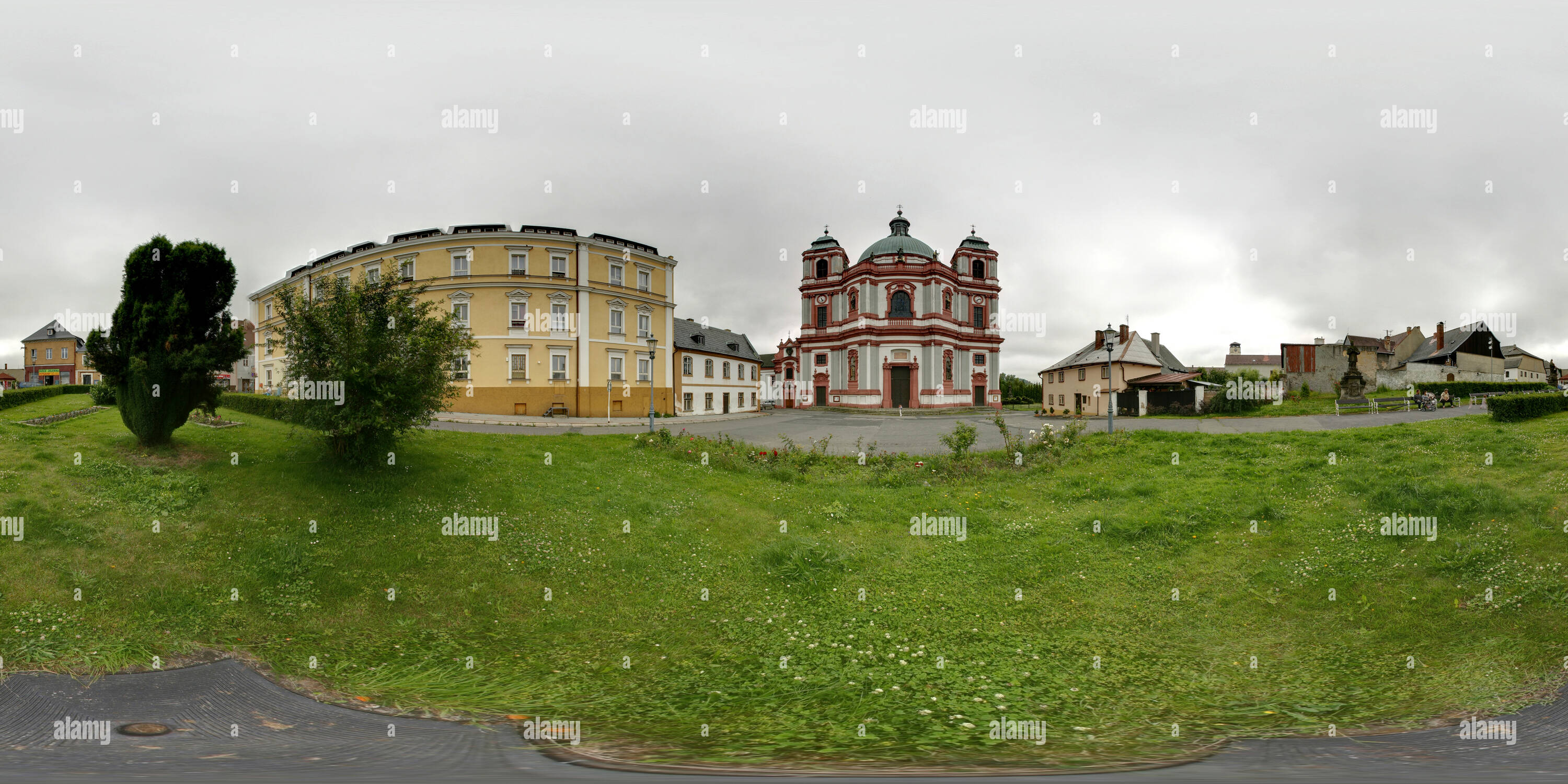 Vue panoramique à 360° de Jablonné v Podještědí, Basilique