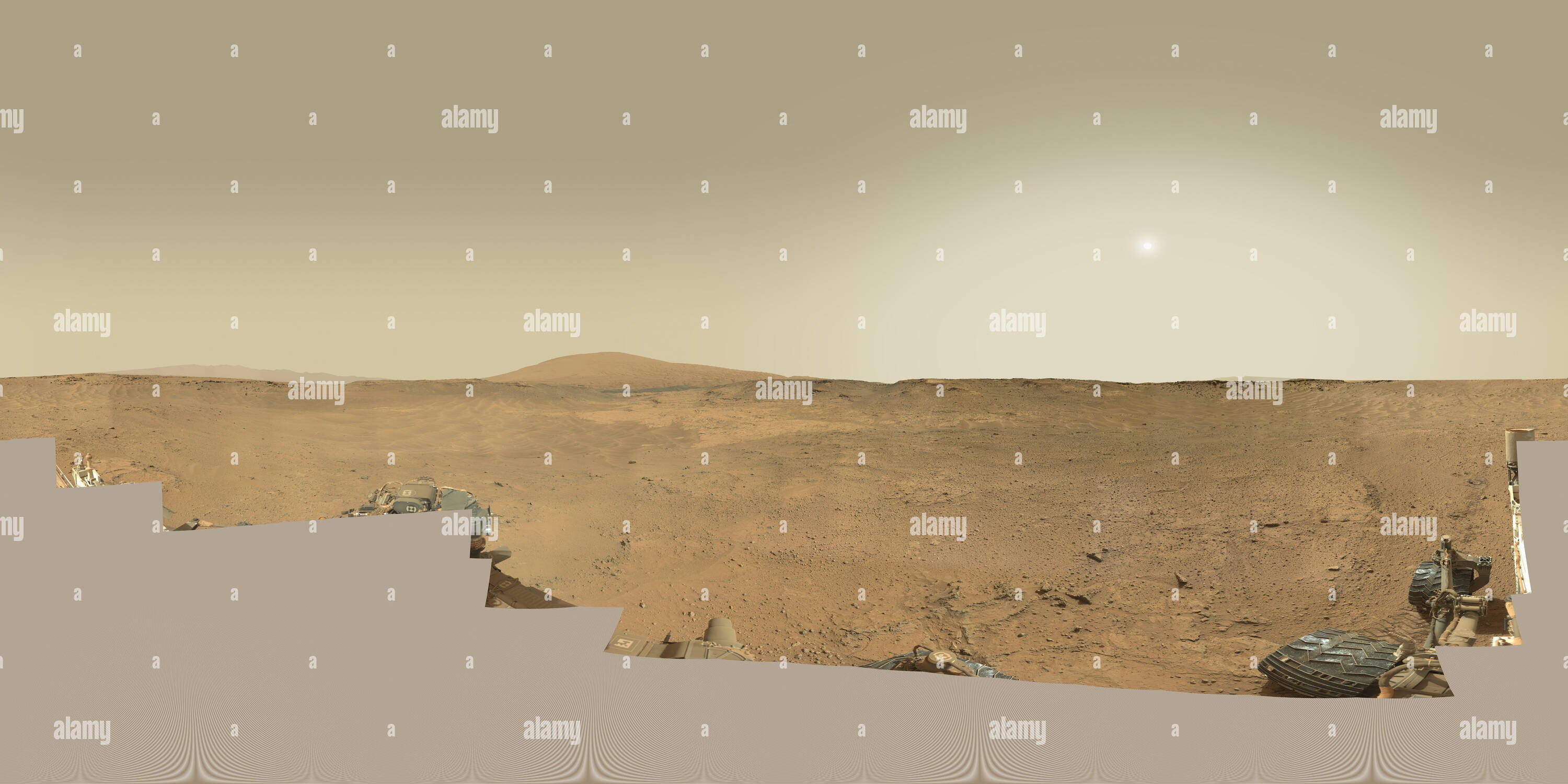 Vue panoramique à 360° de Panorama - Mars Rover Martien Curiosity : jour solaire 752