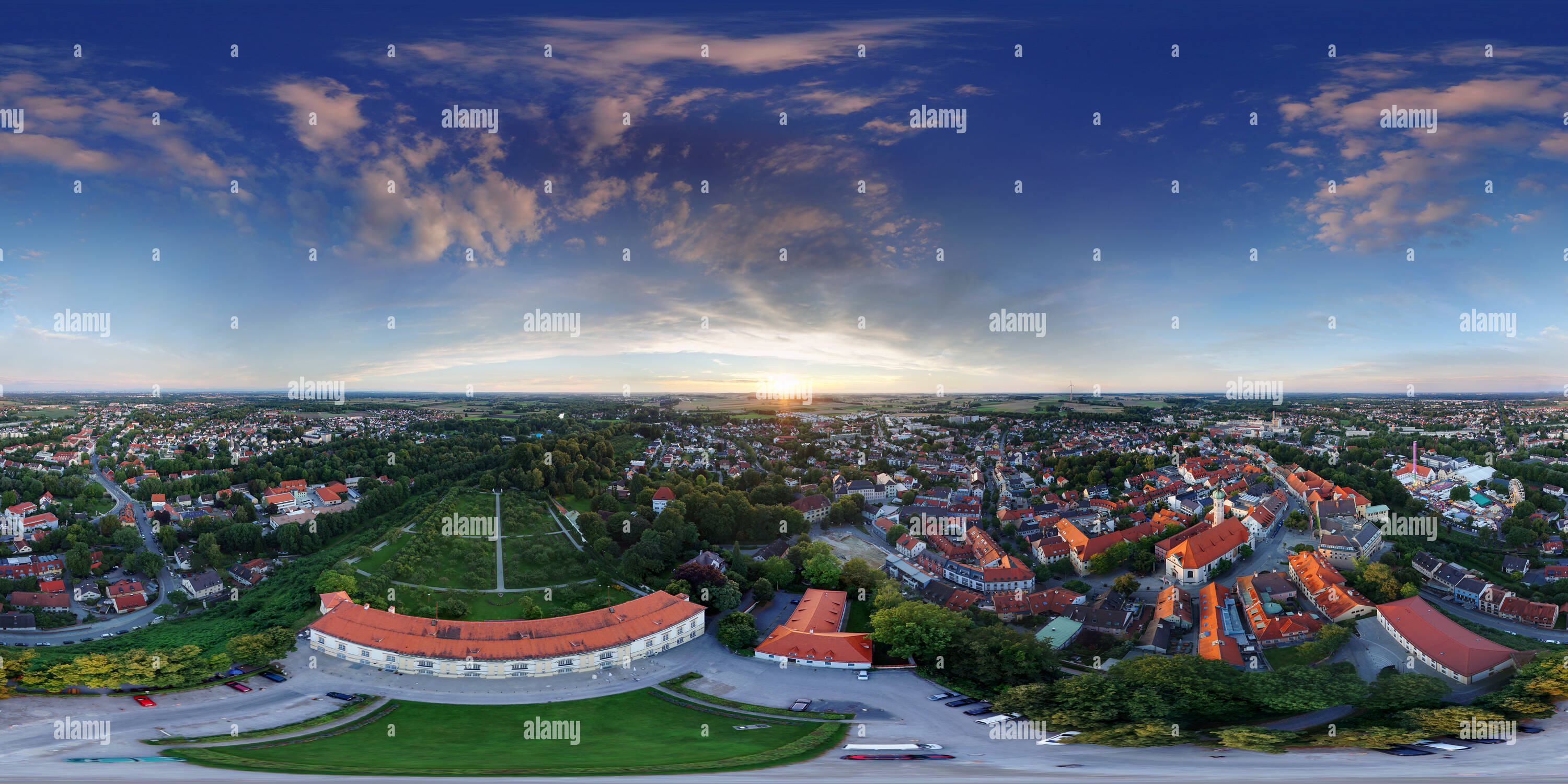 Vue panoramique à 360° de Vue aérienne du palais de Dachau