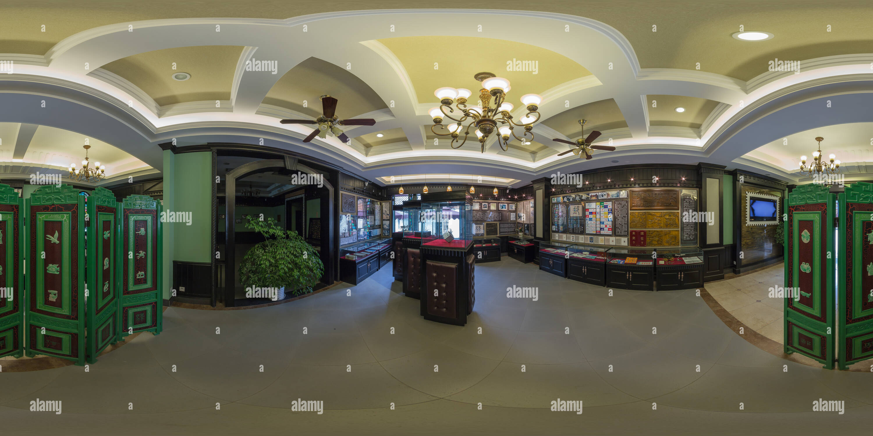 Vue panoramique à 360° de Chengdu - Vieille ville - vieux bureau de poste - intérieur -1-2012