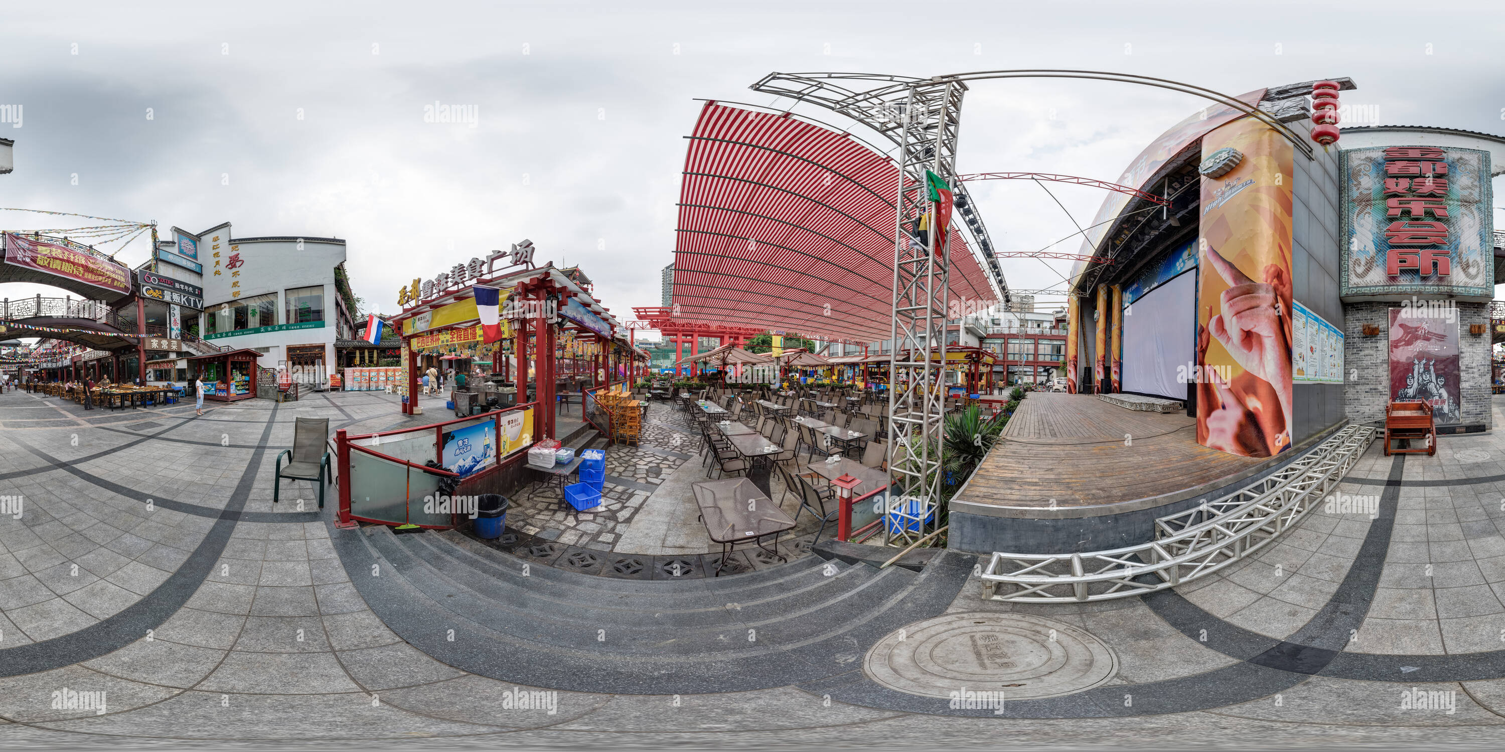 Vue panoramique à 360° de 2014-07 - Gate Bridge Chengdu entourant -11 - lecture de tous les