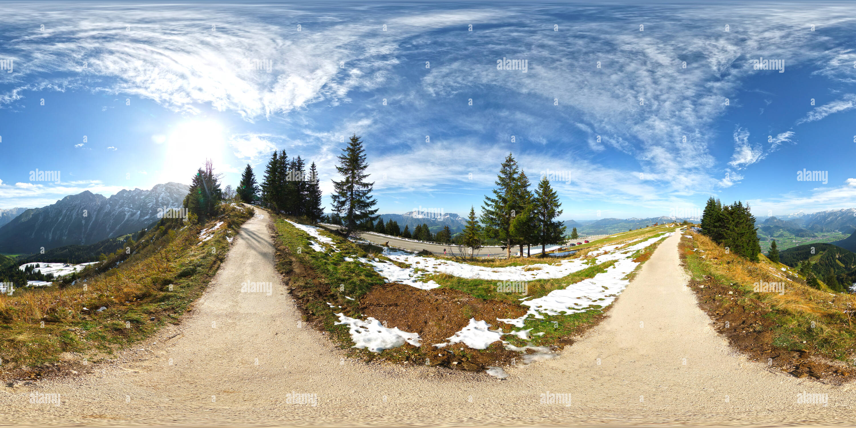 Vue panoramique à 360° de -- Roßfeldstraße - Hahnenkamm Berchtesgaden