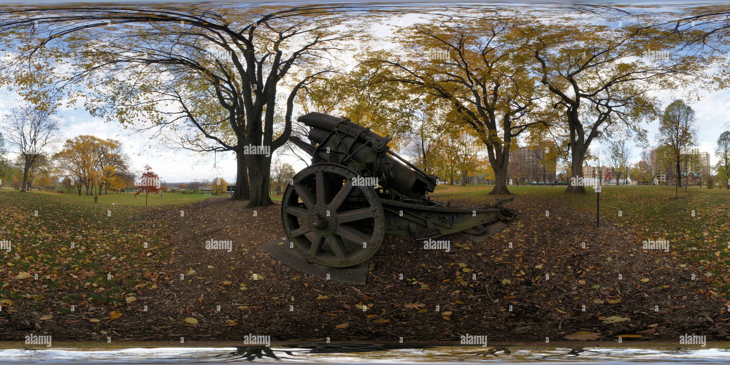 Vue panoramique à 360° de Canon de la 1ère Guerre Mondiale, installé sur les Plaines d'Abraham