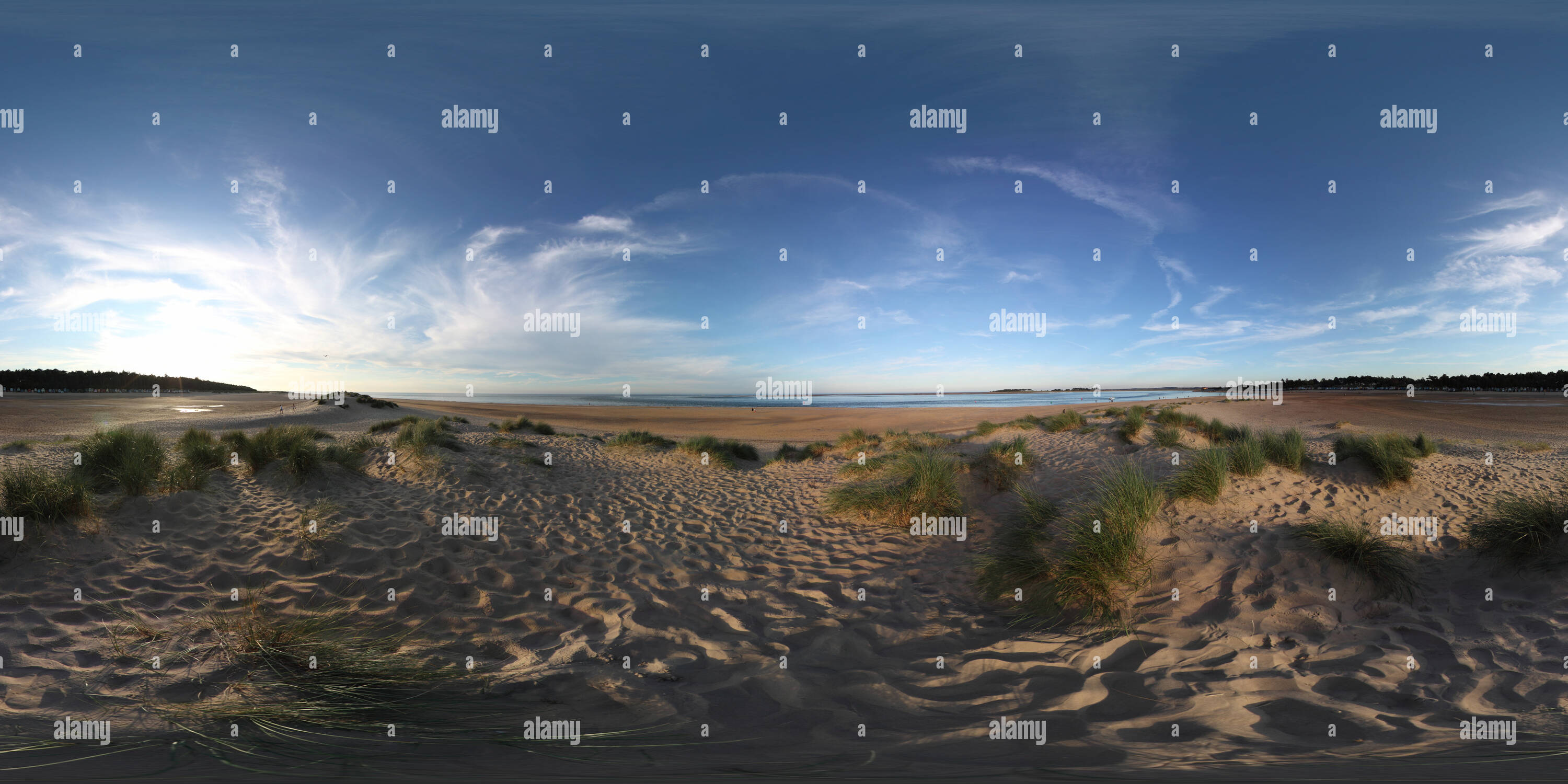 Vue panoramique à 360° de Wells Next The Sea sur la plage