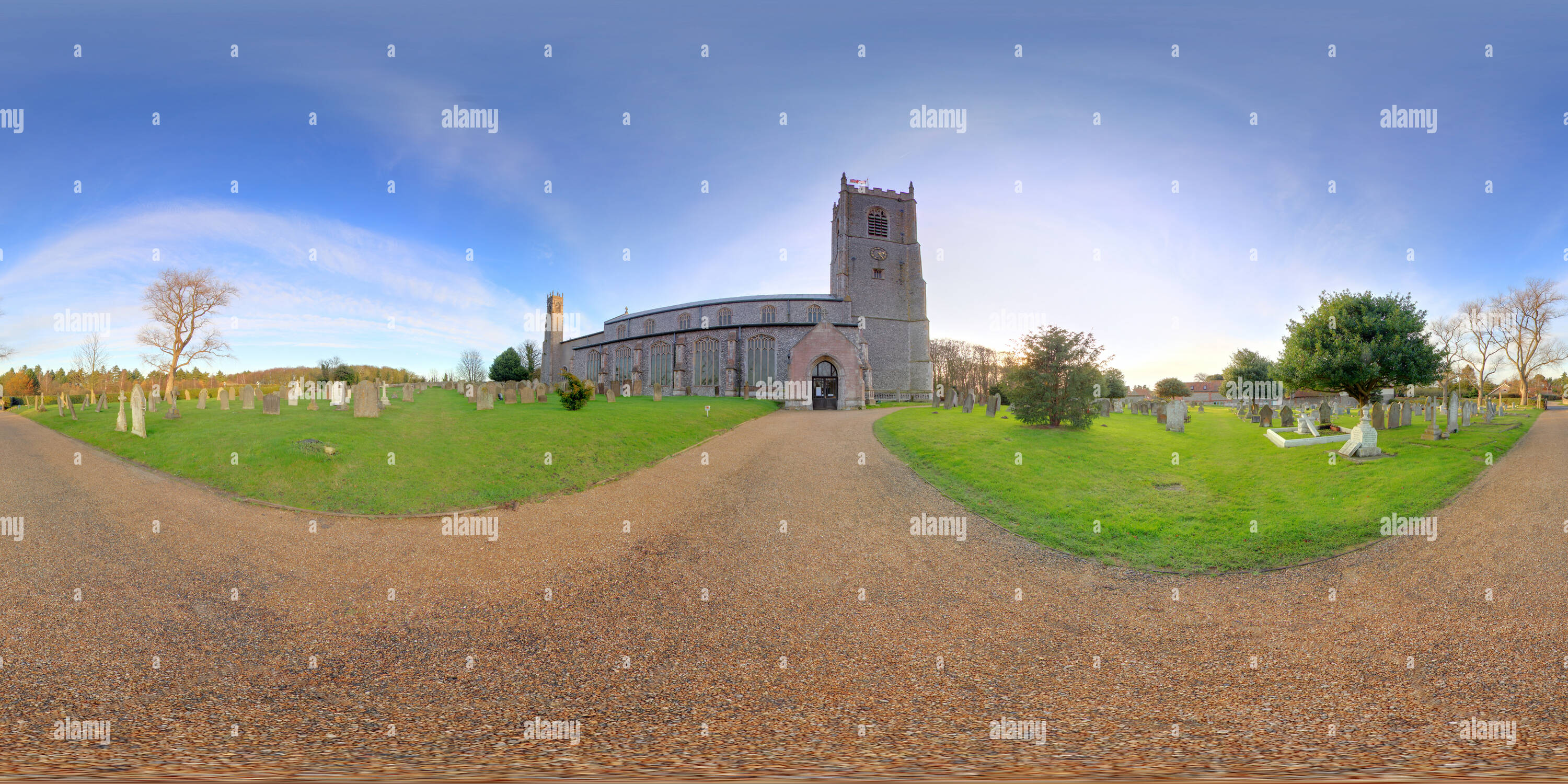 Vue panoramique à 360° de St Nicholas Church Blakeney - Extérieur