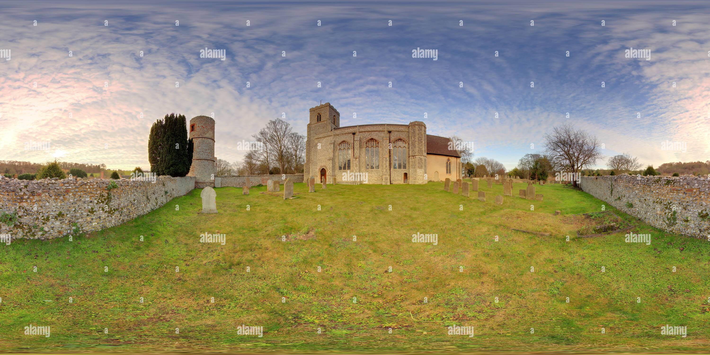 Vue panoramique à 360° de St John the Baptist Church Stiffkey