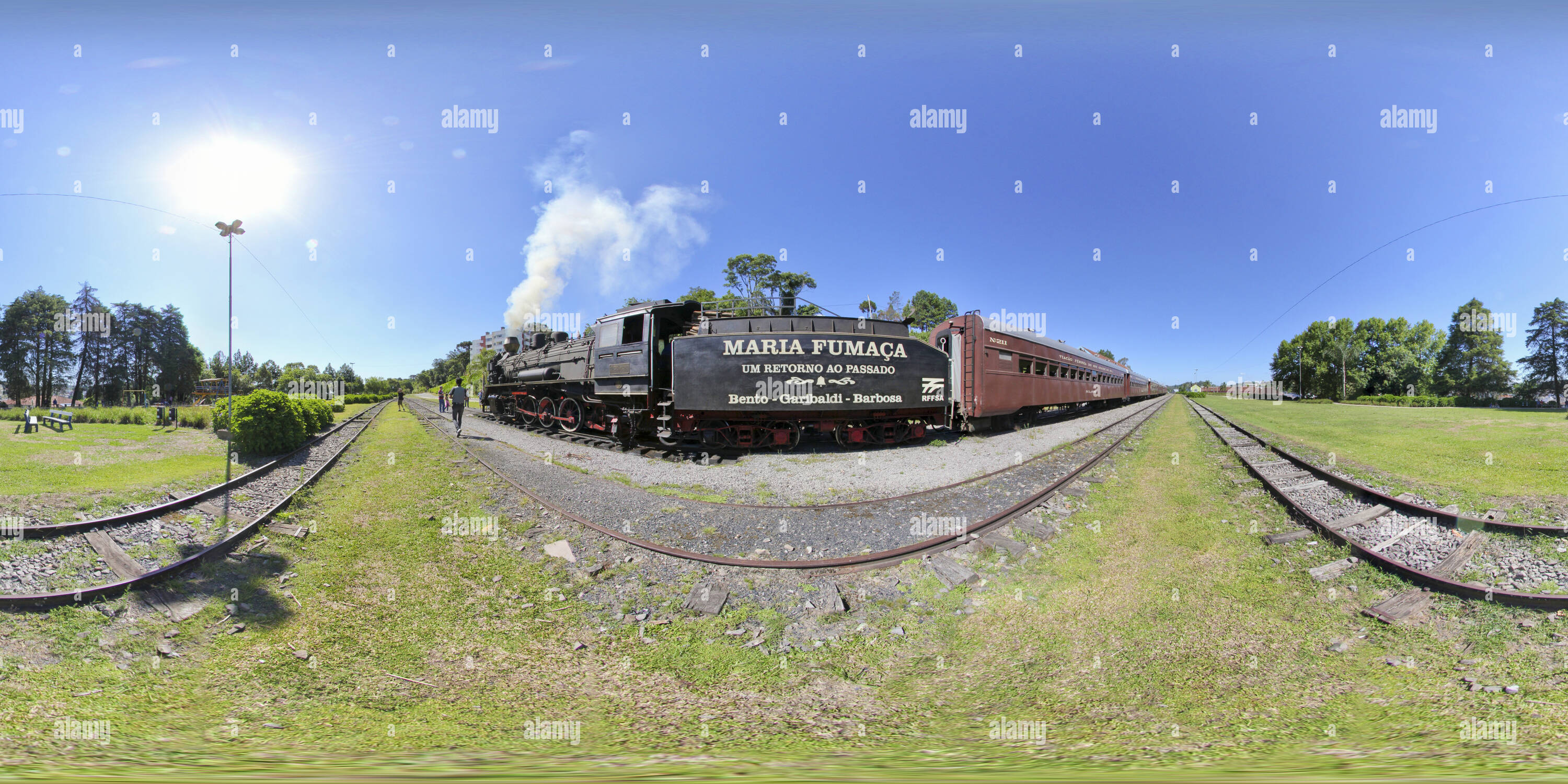 Vue panoramique à 360° de Maria Fumaça na Estação de Garibaldi - RS