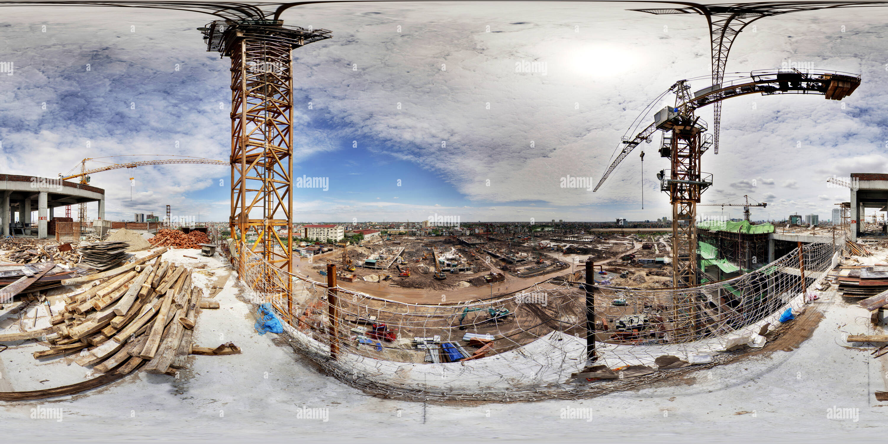 Vue panoramique à 360° de Site de construction d'un nouvel hôpital à Hanoi
