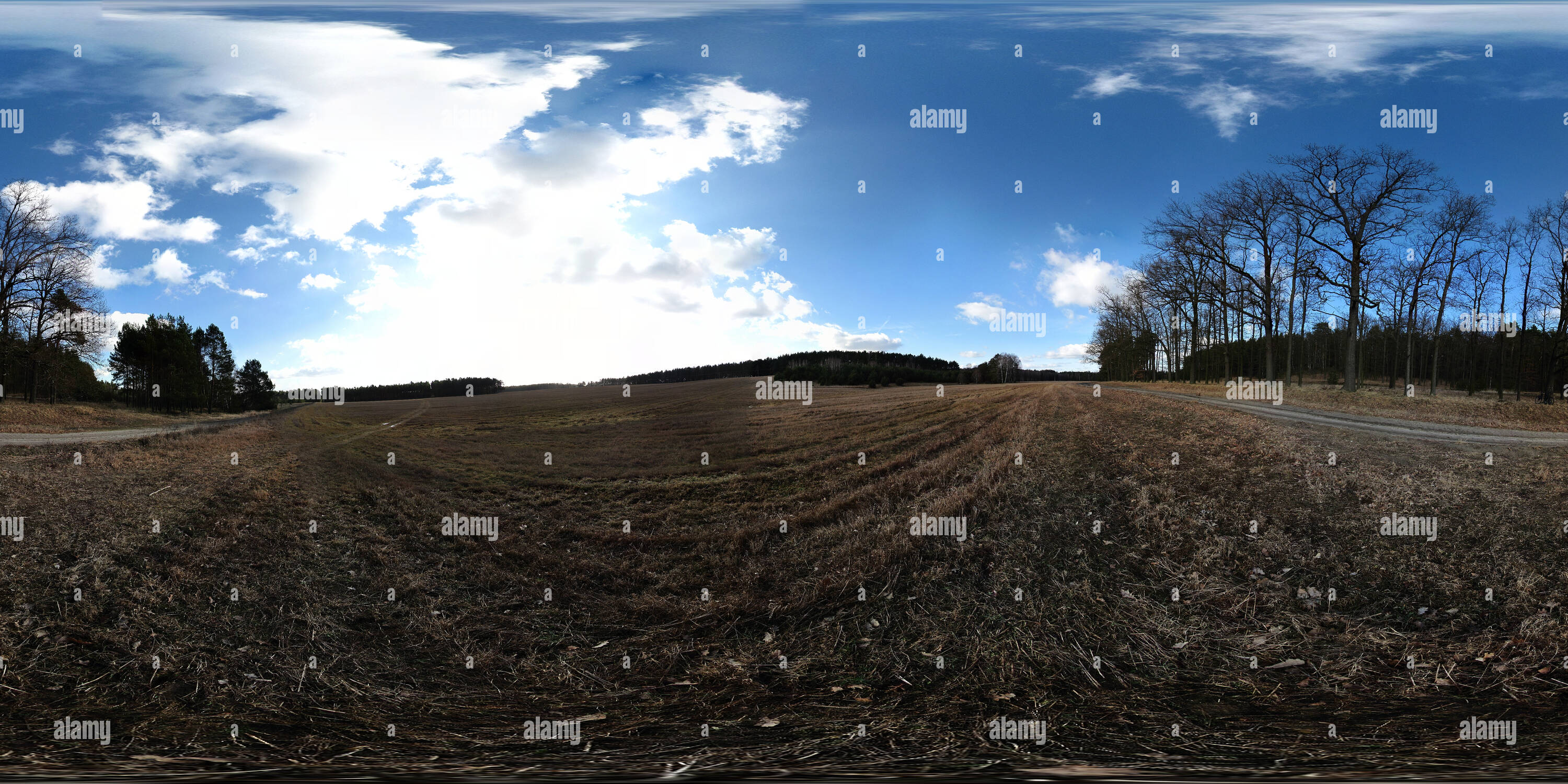 Vue panoramique à 360° de 2012.02.20 - Pierwsze wiosny oznaki Łężycy przy Zielonej, okolice Górze.