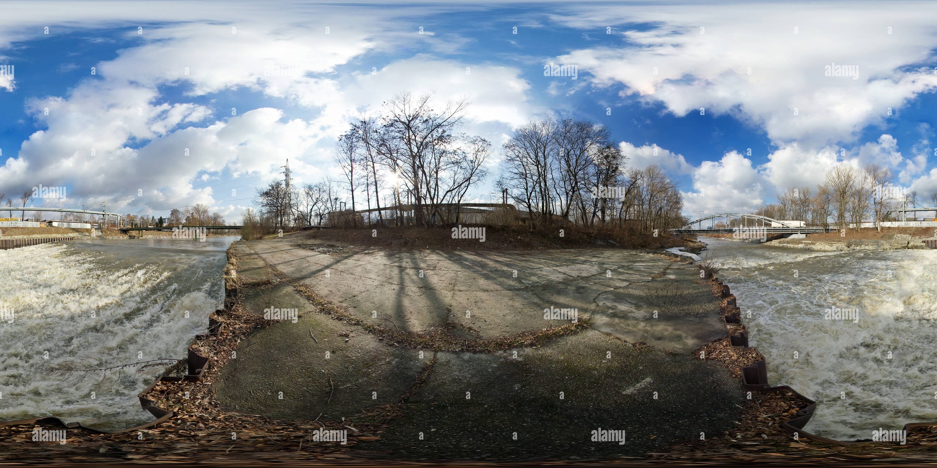 Vue panoramique à 360° de Řeka Ostravice v Lískovci