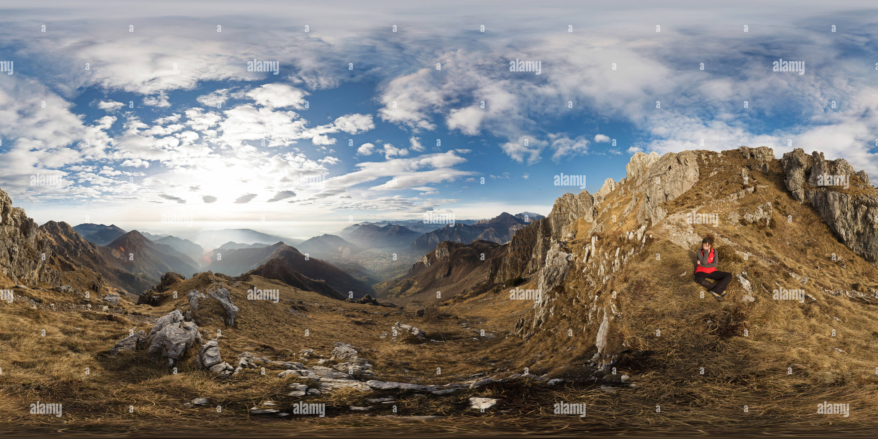 Vue panoramique à 360° de Lecco vue du Resegone