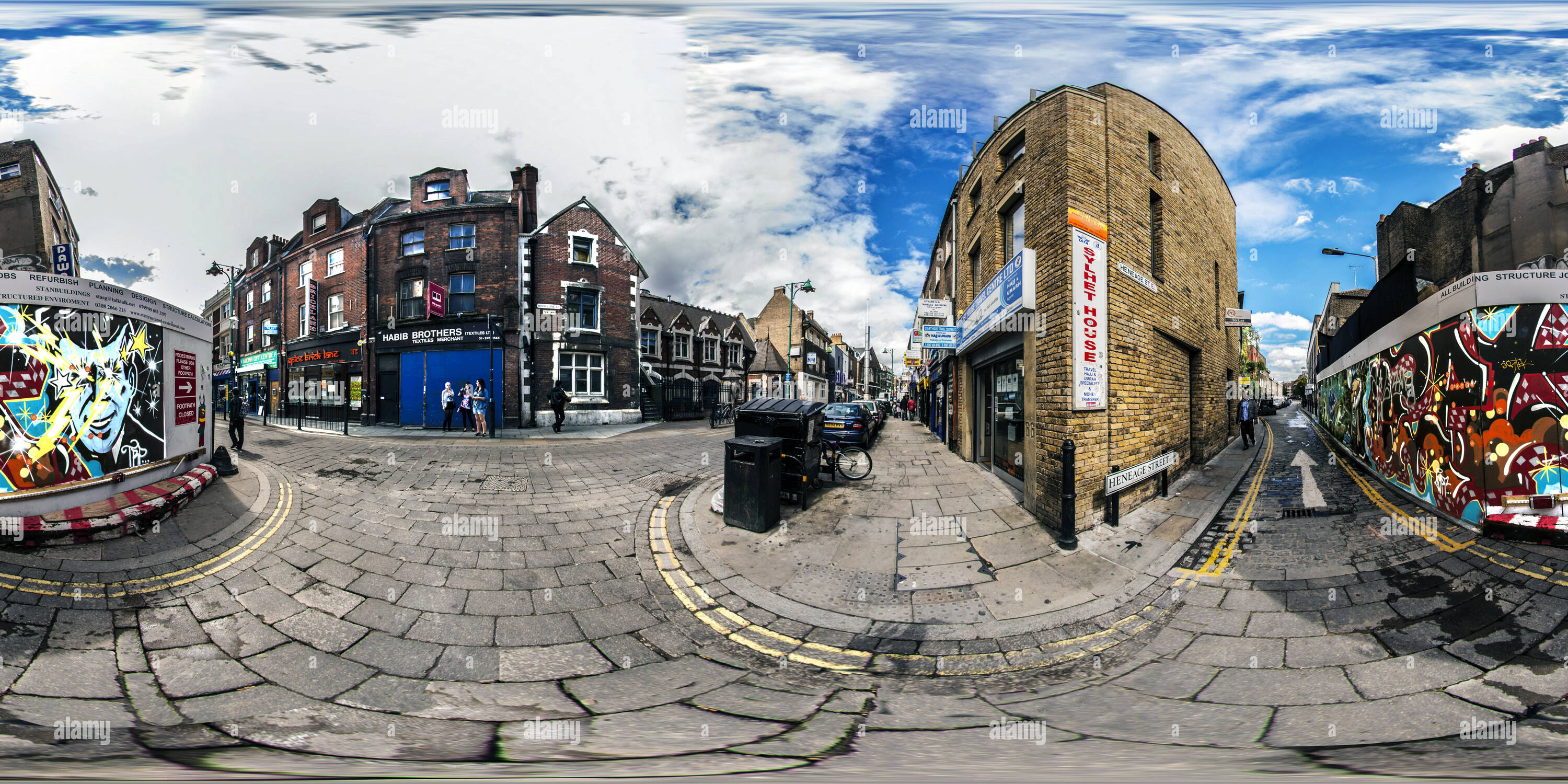 Vue panoramique à 360° de Brick Lane Londres E1